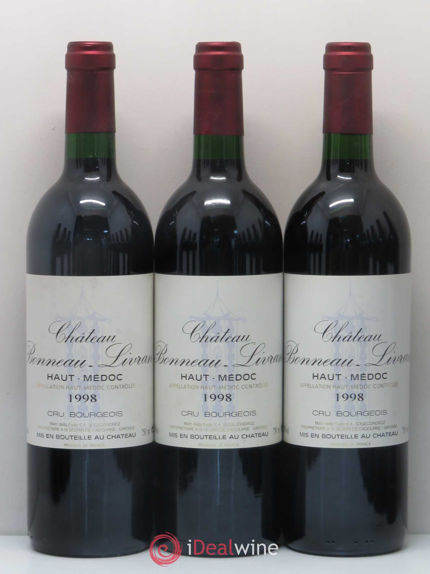 Château Bonneau Livran Cru Bourgeois (sans prix de réserve) 1998 - Lot de 12 bouteilles - 1