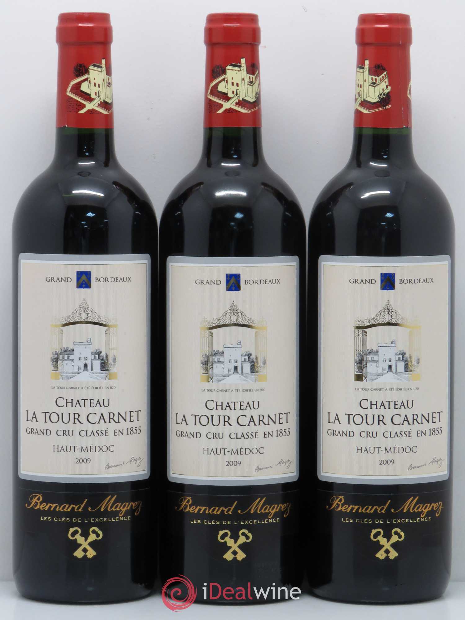 Château la Tour Carnet 4ème Grand Cru Classé 2009 - Lot de 3 bouteilles - 0