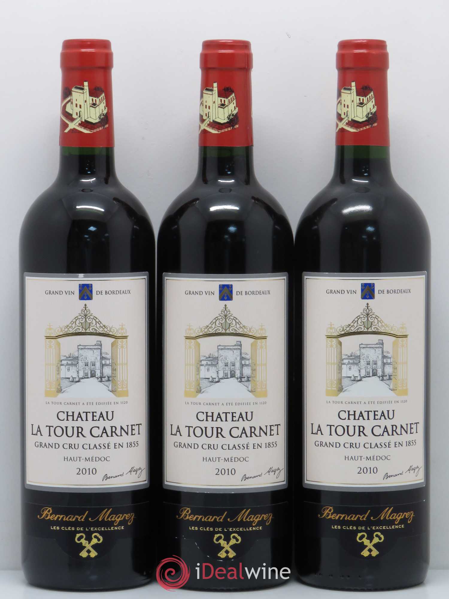 Château la Tour Carnet 4ème Grand Cru Classé 2010 - Lot de 3 bouteilles - 0