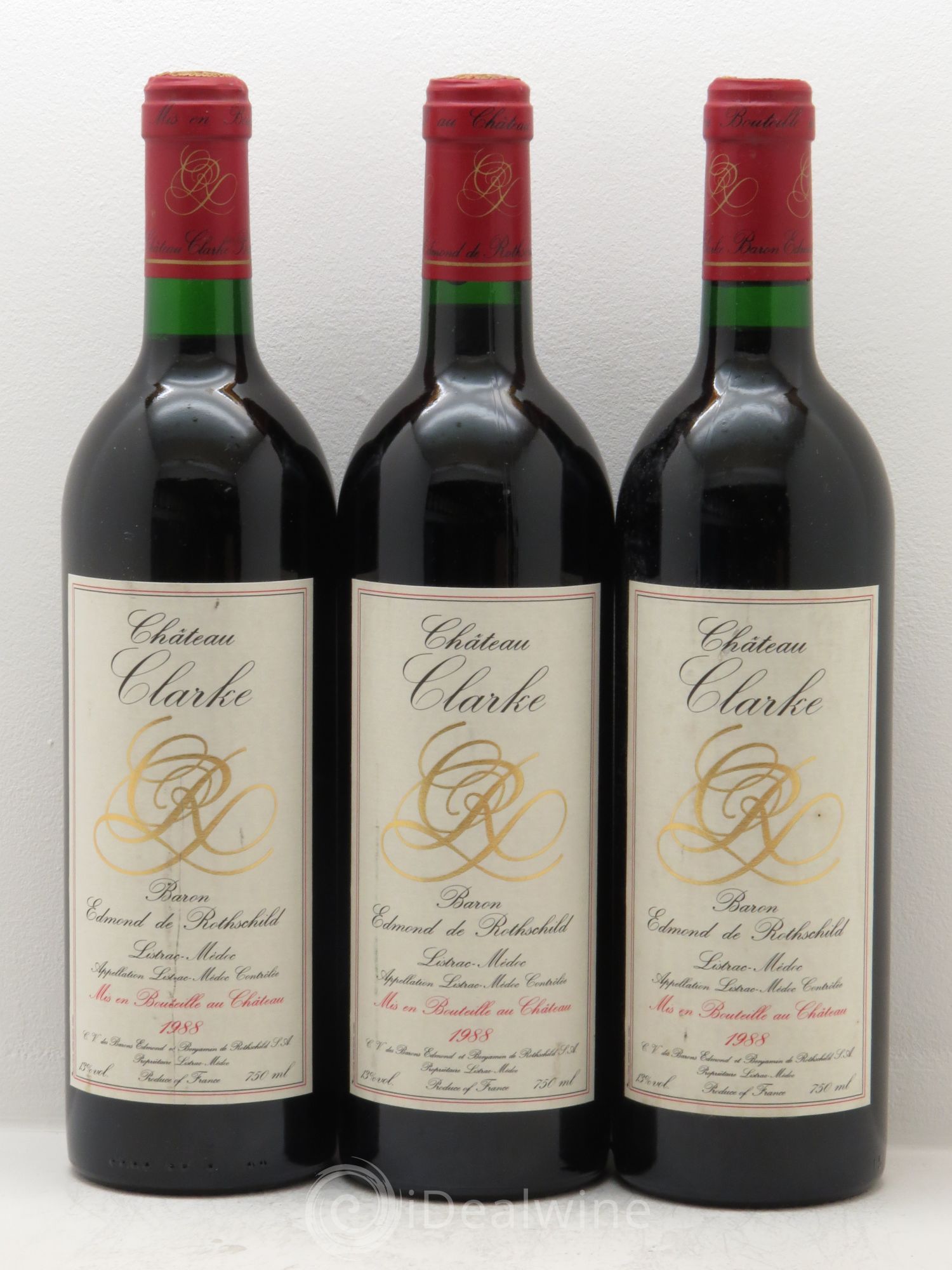 Château Clarke 1988 - Lot de 3 bouteilles - 0