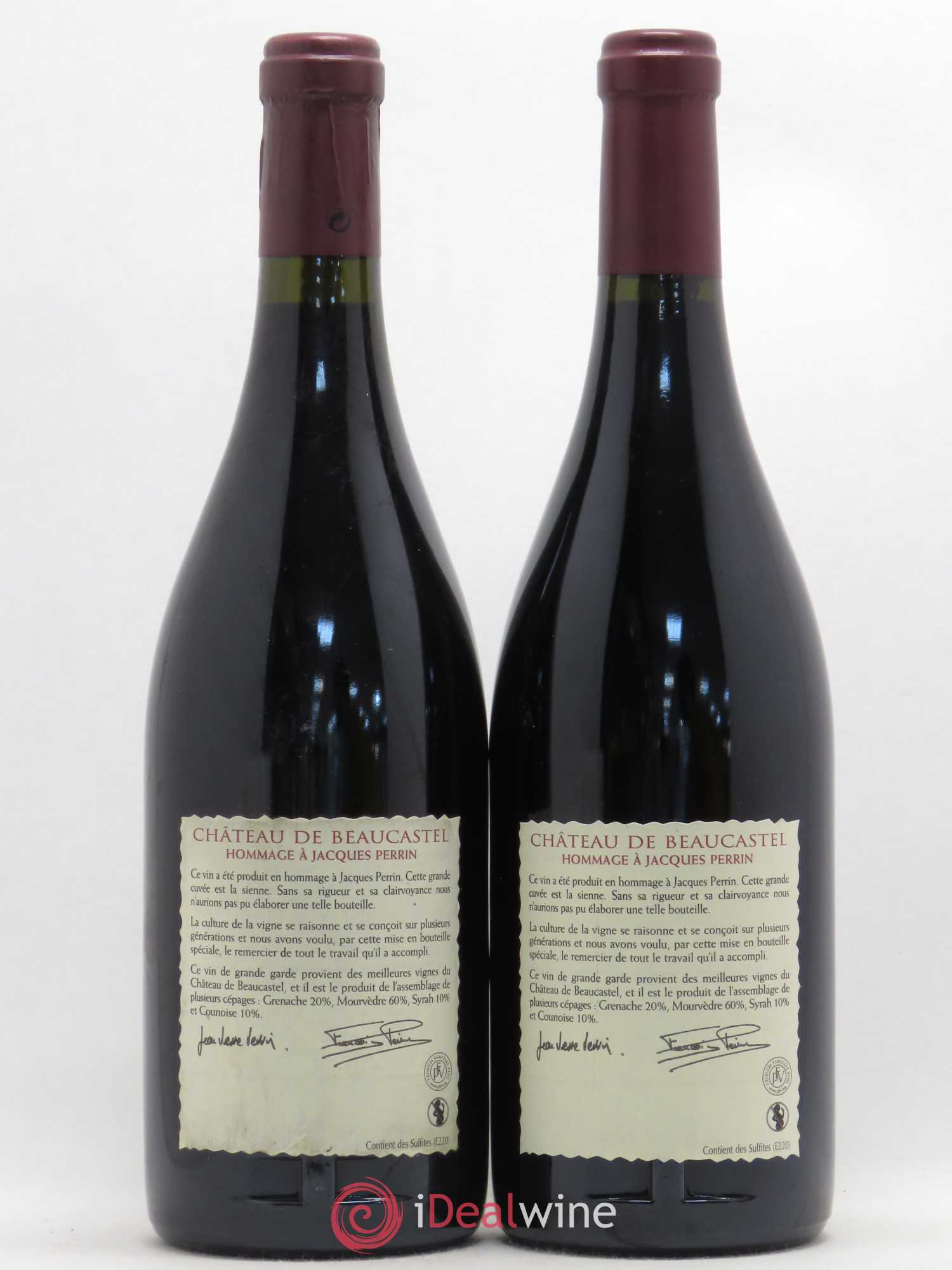 Châteauneuf-du-Pape Château de Beaucastel Hommage à Jacques Perrin Famille Perrin 2005 - Lot de 2 bouteilles - 1