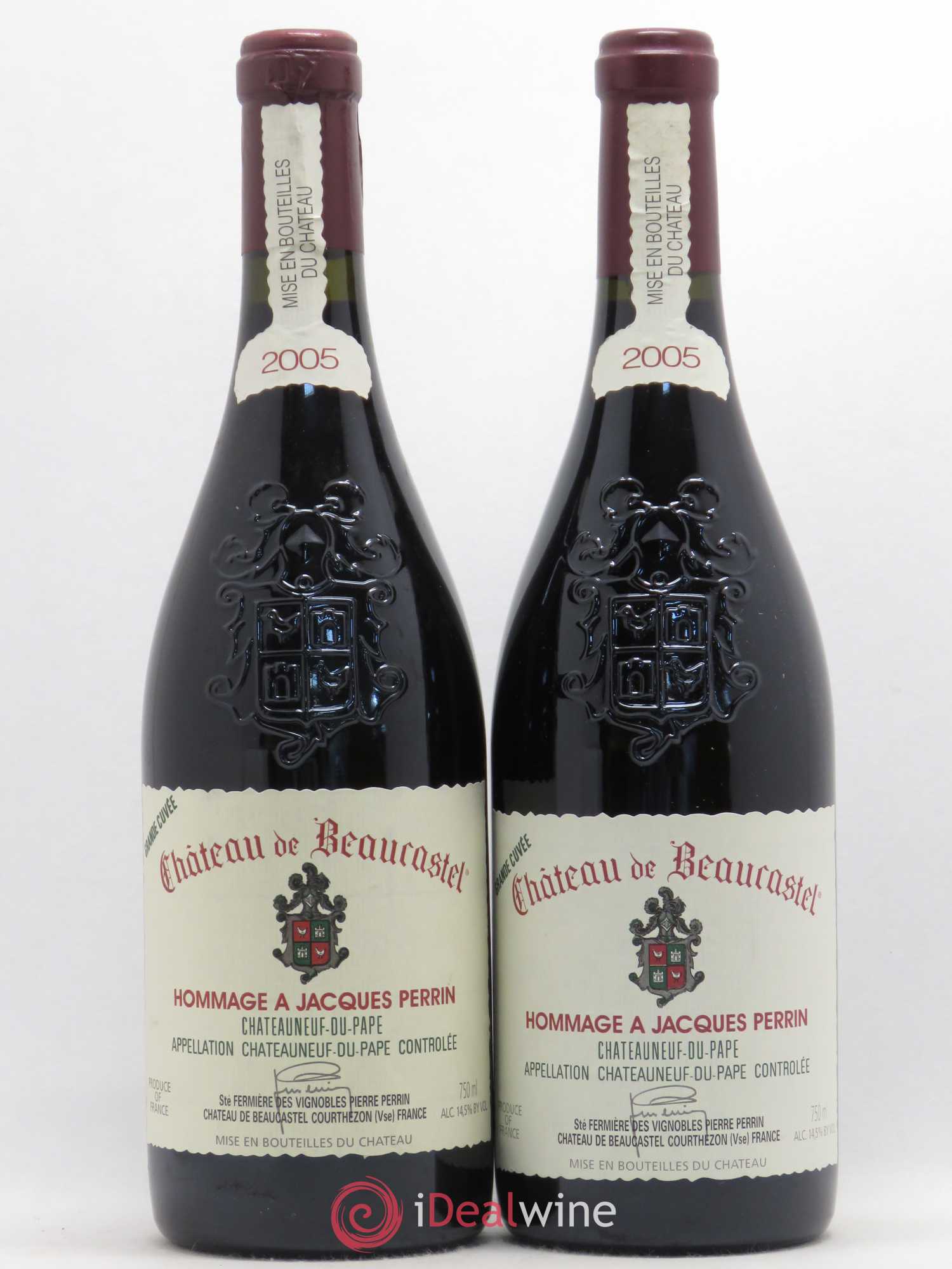 Châteauneuf-du-Pape Château de Beaucastel Hommage à Jacques Perrin Famille Perrin 2005 - Lot de 2 bouteilles - 0