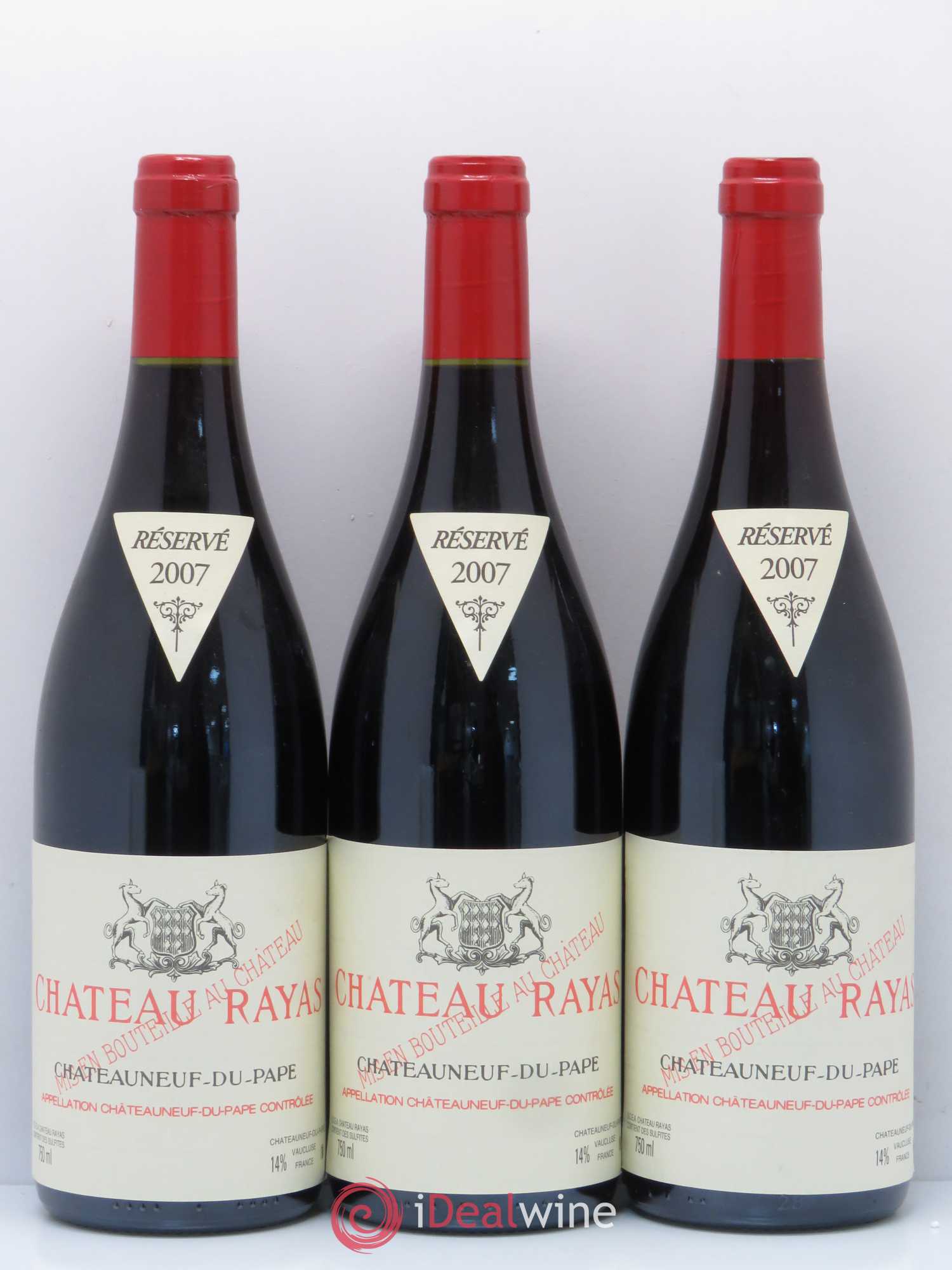 Châteauneuf-du-Pape Château Rayas Emmanuel Reynaud 2007 - Lot de 3 bouteilles - 0