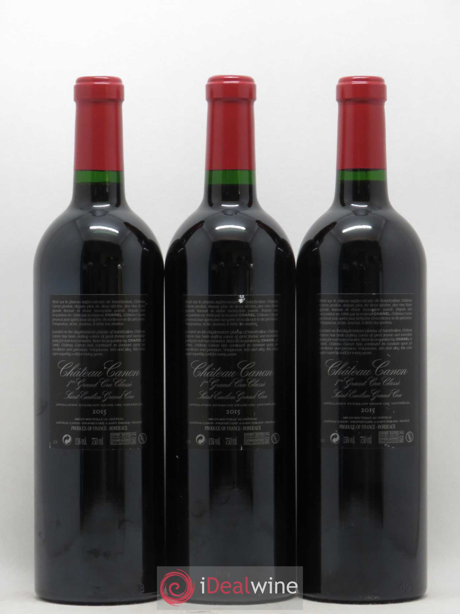 Château Canon 1er Grand Cru Classé B 2015 - Lot de 3 bouteilles - 1