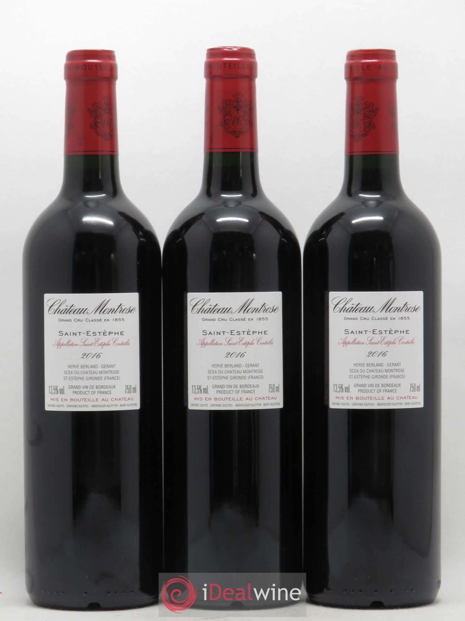 Château Montrose 2ème Grand Cru Classé 2016 - Lot de 3 bouteilles - 1