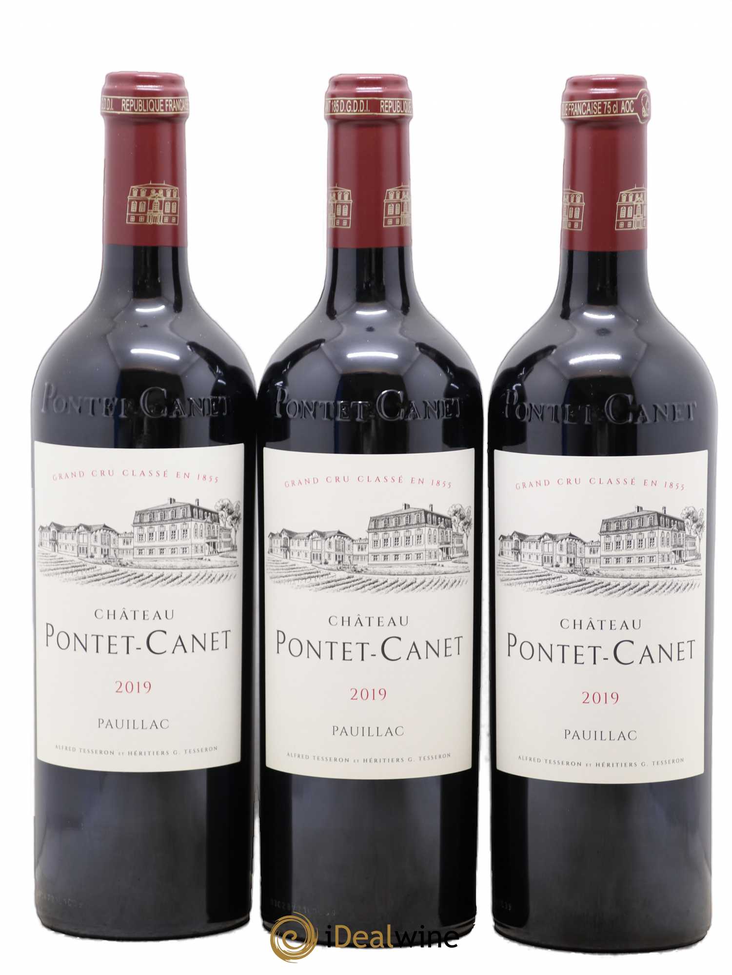 Château Pontet Canet 5ème Grand Cru Classé 2019 - Lot de 3 bouteilles - 0