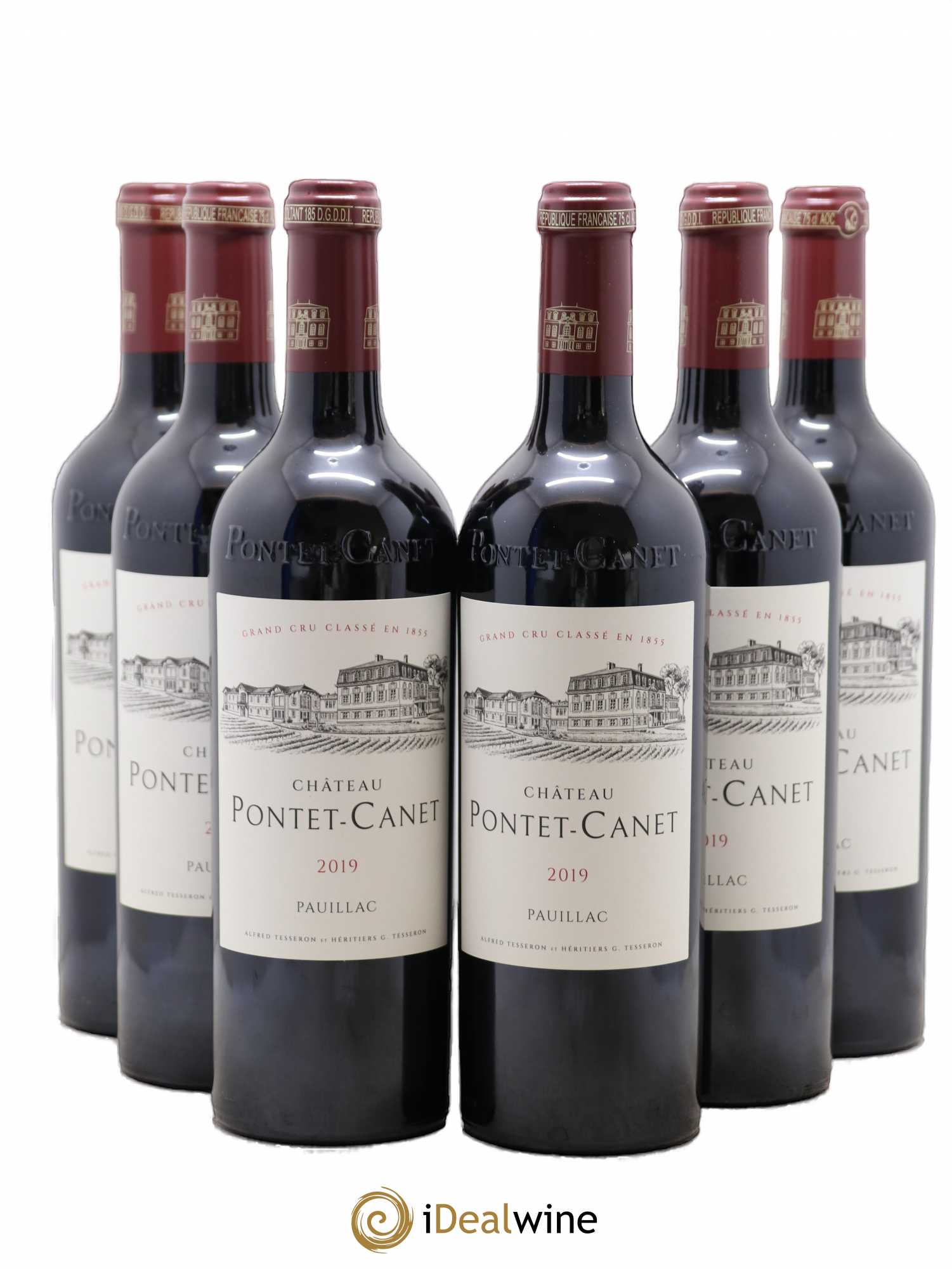Château Pontet Canet 5ème Grand Cru Classé 2019 - Lot de 6 bouteilles - 0