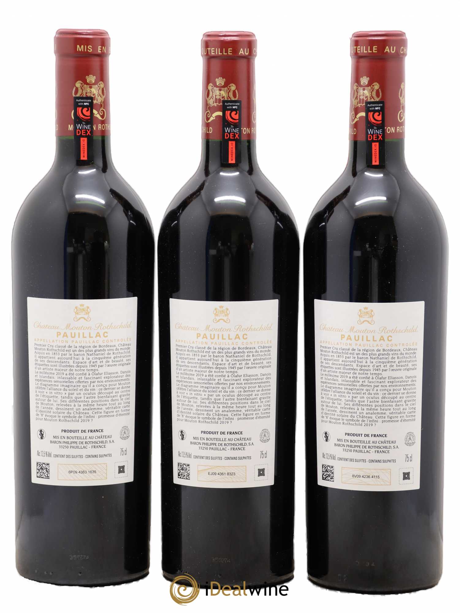 Château Mouton Rothschild 1er Grand Cru Classé 2019 - Lot de 3 bouteilles - 1