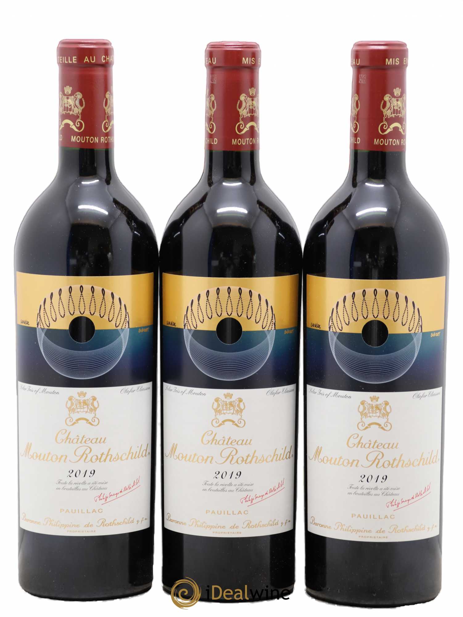 Château Mouton Rothschild 1er Grand Cru Classé 2019 - Lot de 3 bouteilles - 0