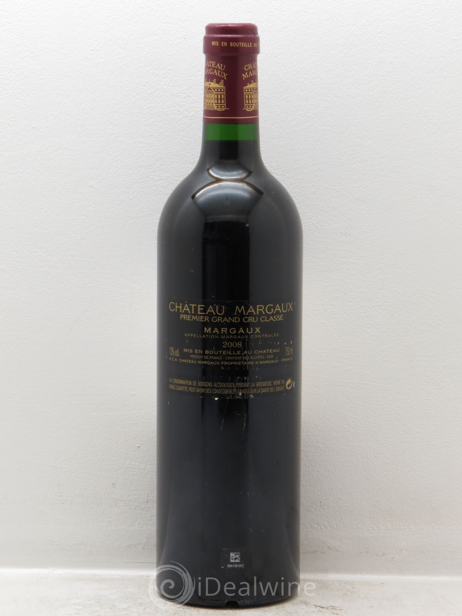Château Margaux 1er Grand Cru Classé 2008 - Lot de 1 bouteille - 1