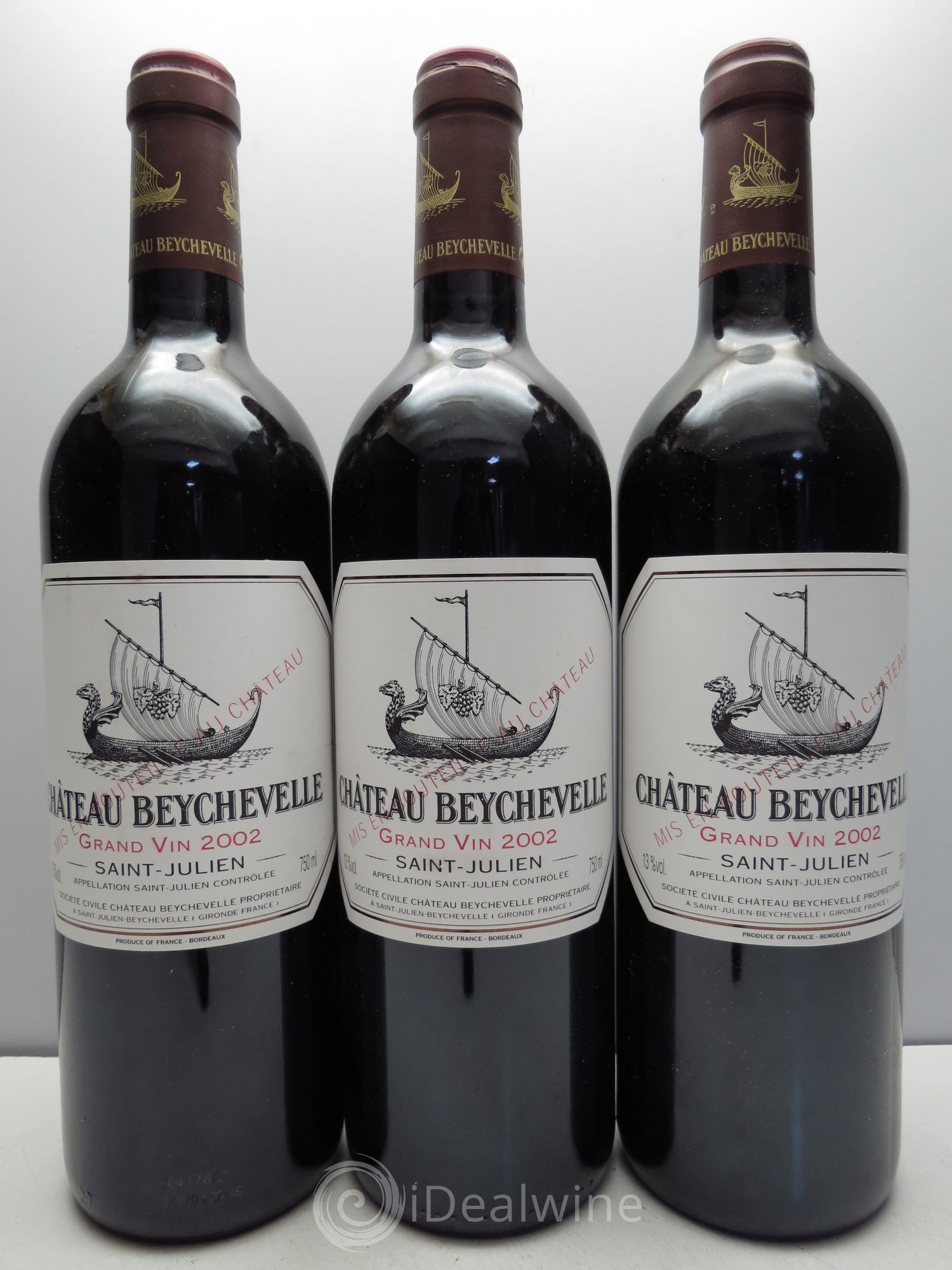 Château Beychevelle 4ème Grand Cru Classé 2002 - Lot de 3 bouteilles - 0