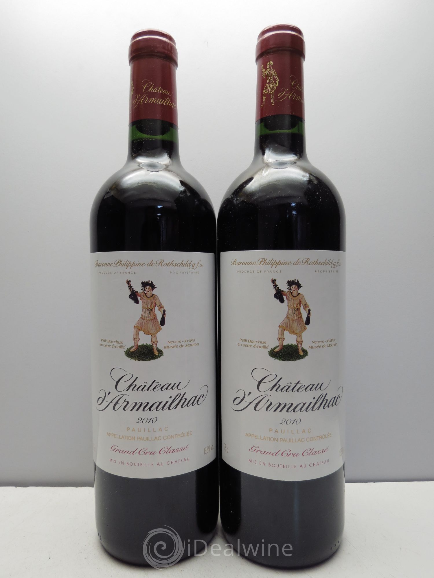 Château d' Armailhac - Mouton Baron(ne) Philippe 5ème Grand Cru Classé 2010 - Lot de 2 bouteilles - 0