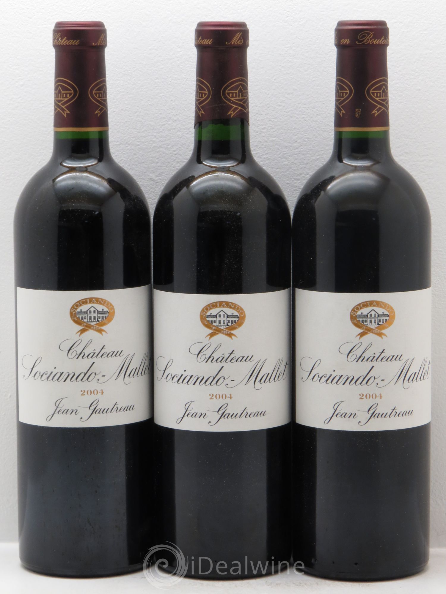 Château Sociando Mallet 2004 - Lot de 3 bouteilles - 0