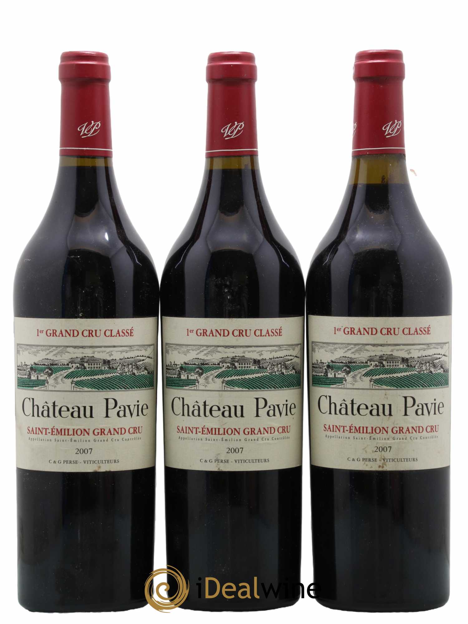 Château Pavie 1er Grand Cru Classé A 2007 - Lot de 3 bouteilles - 0