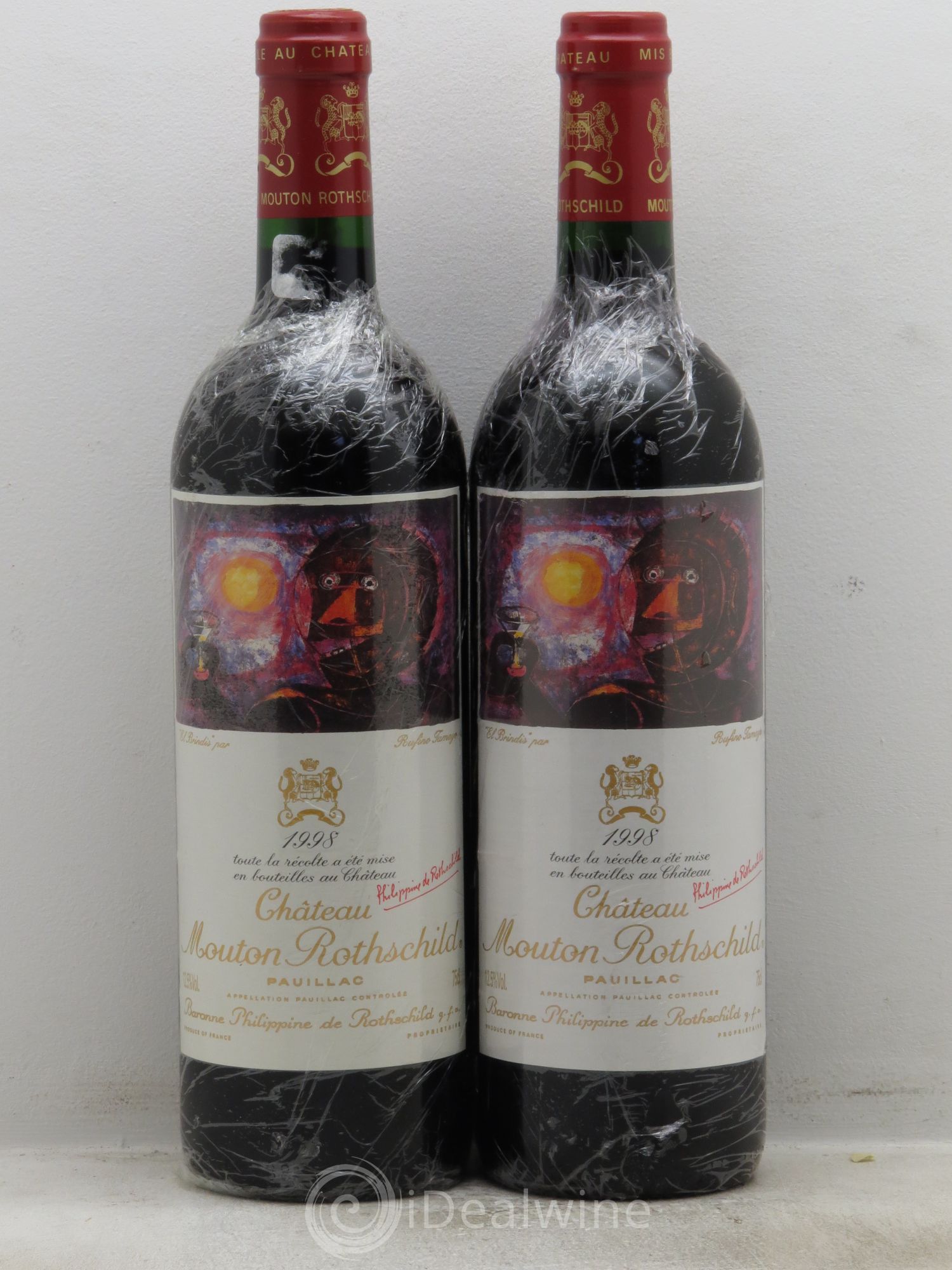 Château Mouton Rothschild 1er Grand Cru Classé 1998 - Lot de 2 bouteilles - 0