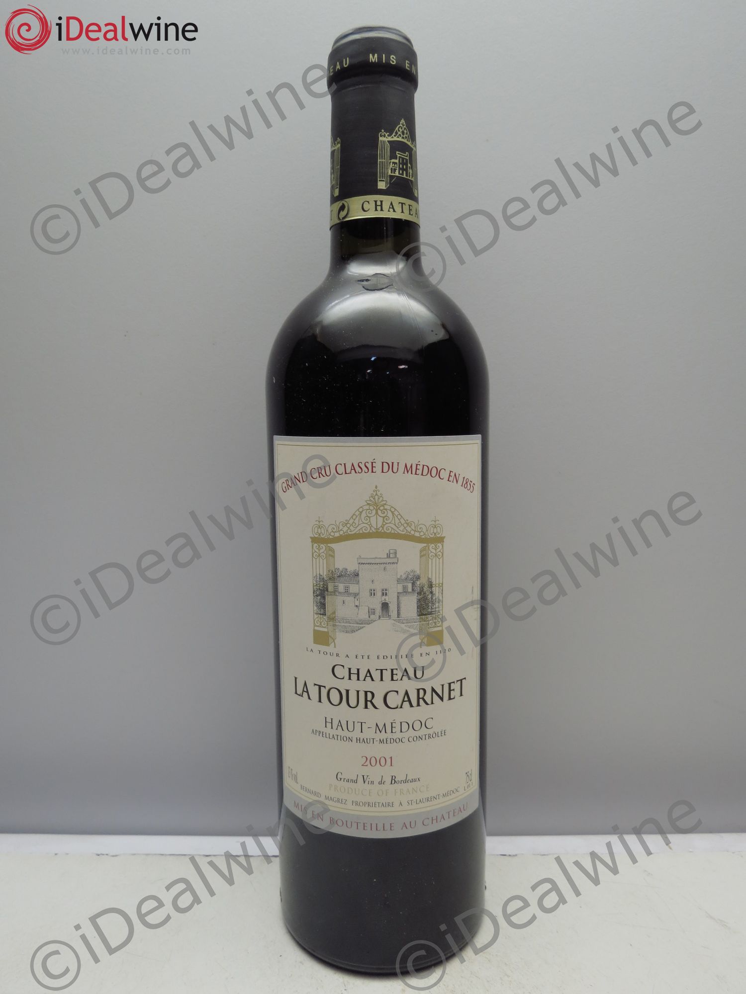 Château la Tour Carnet 4ème Grand Cru Classé 2001 - Lot de 12 bouteilles - 0