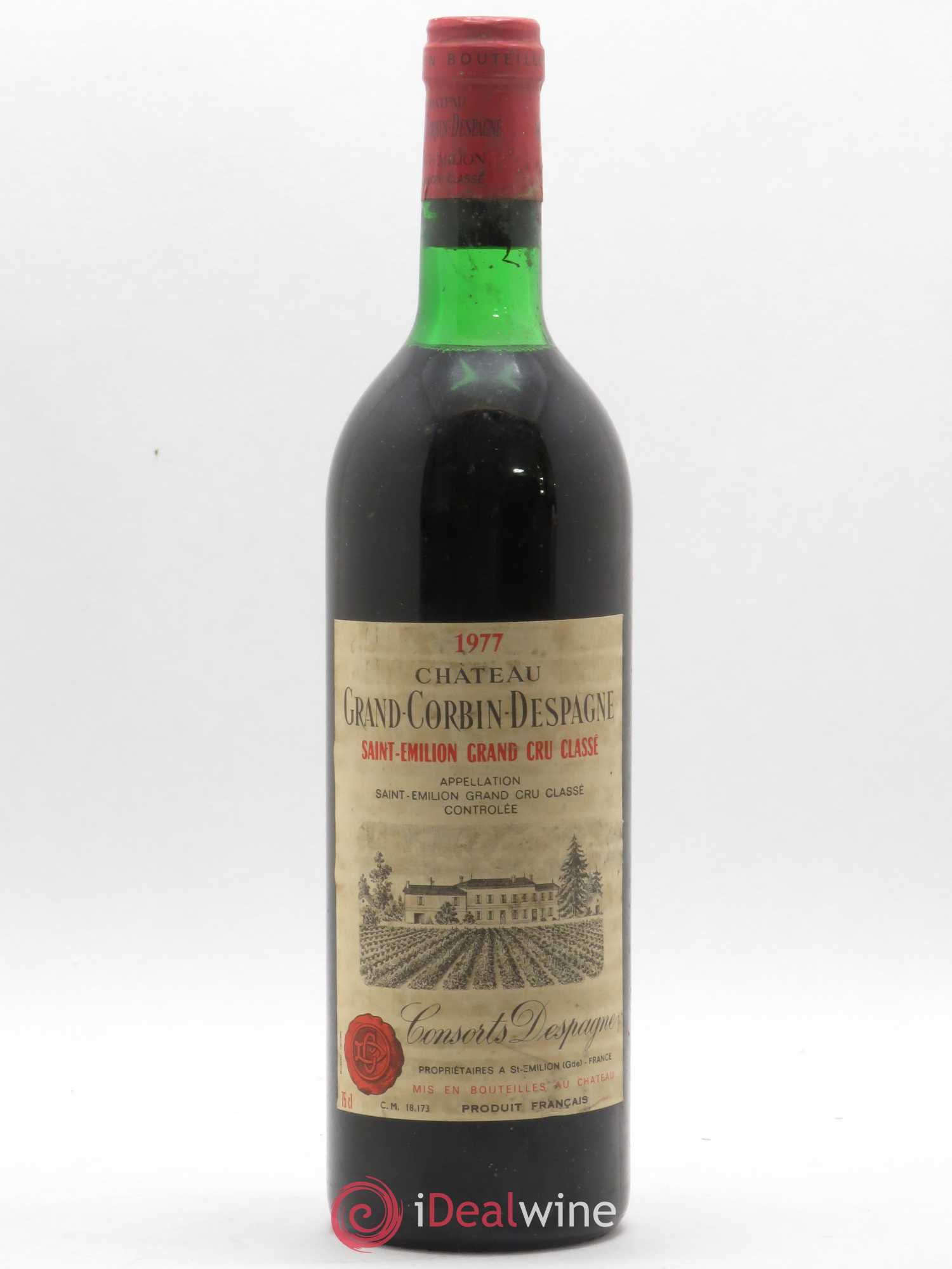 Château Grand Corbin Despagne Grand Cru Classé 1977 - Lot de 1 bouteille - 0