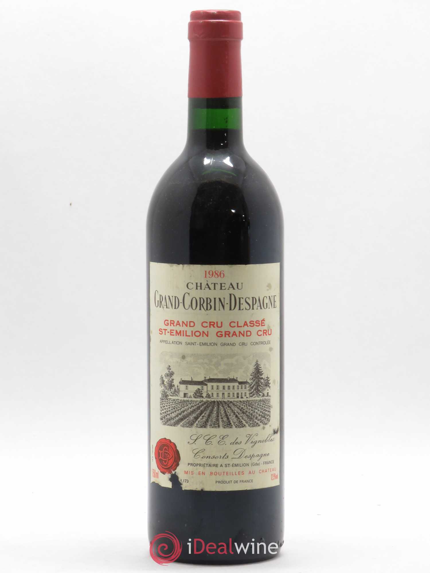 Château Grand Corbin Despagne Grand Cru Classé 1986 - Lot de 1 bouteille - 0
