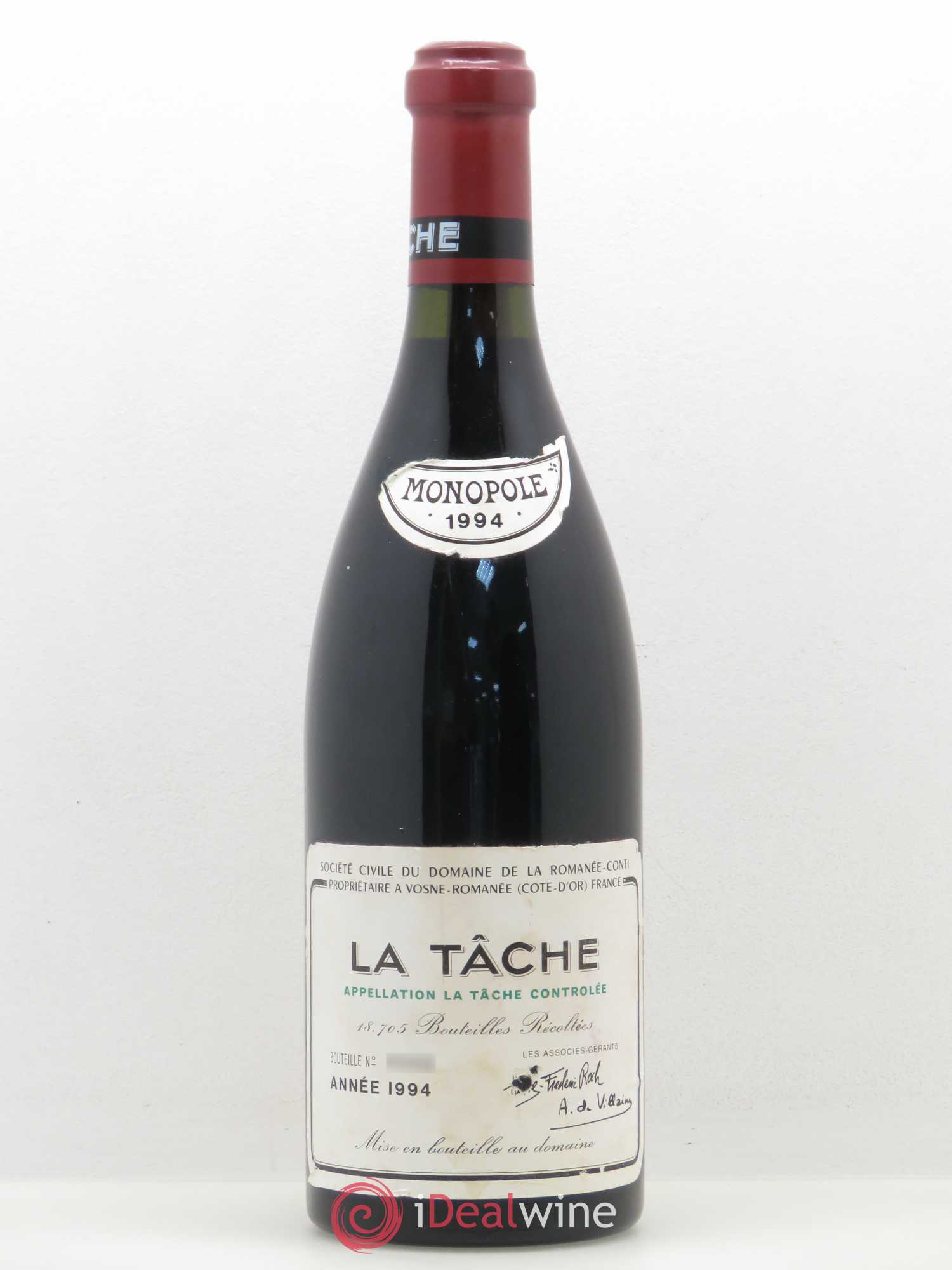 La Tâche Grand Cru Domaine de la Romanée-Conti 1994 - Lot de 1 bouteille - 0