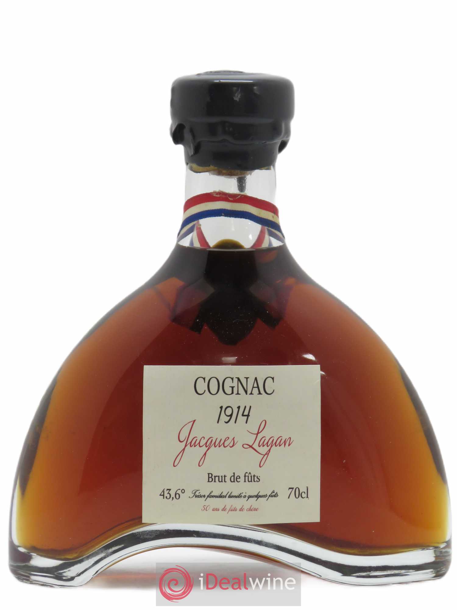 Cognac Brut de Fût Jacques Lagan 50 ans de fûts de chêne 1914 - Lot de 1 bouteille - 0