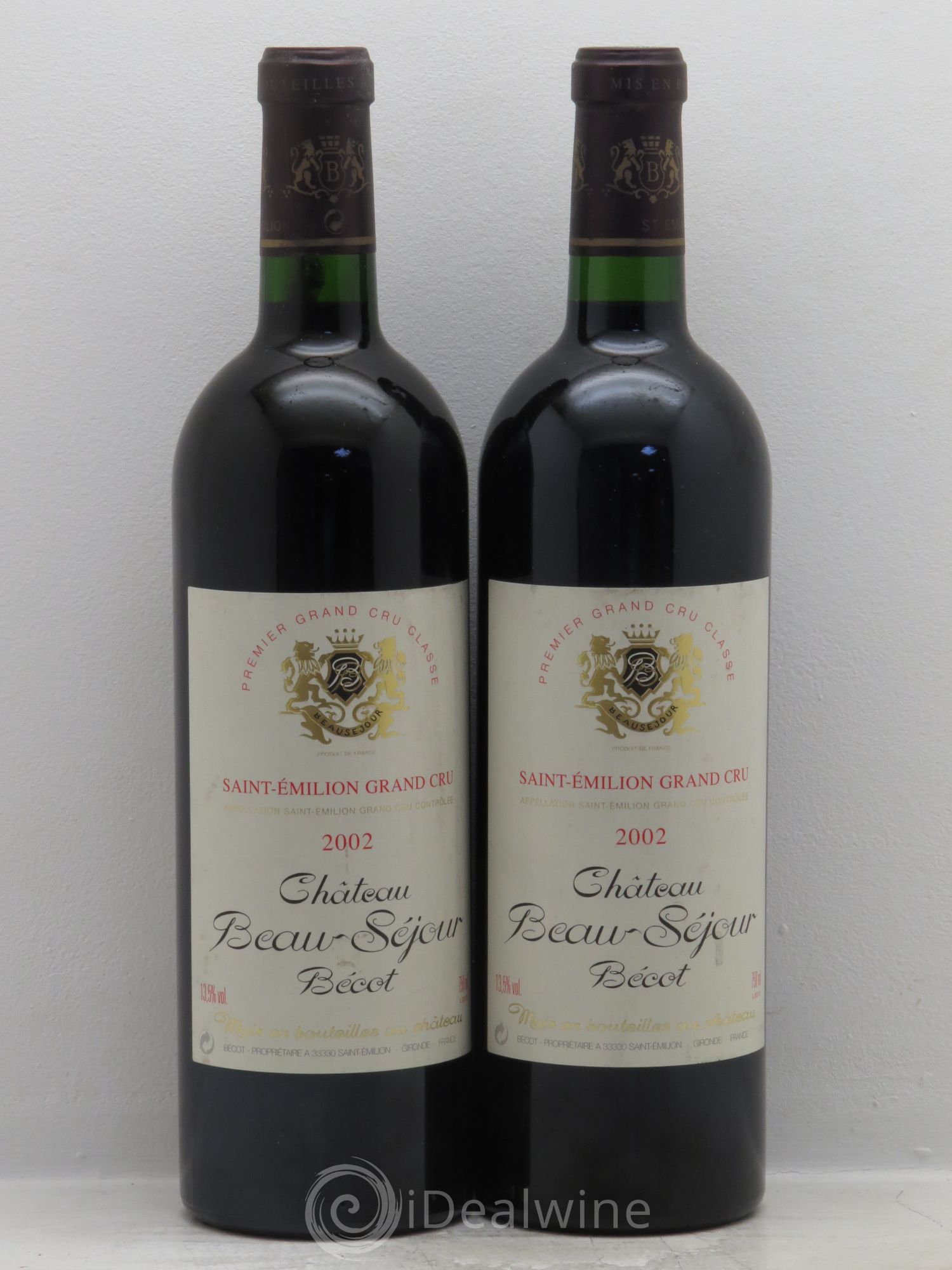 Château Beau-Séjour Bécot 1er Grand Cru Classé B 2002 - Lot de 2 bouteilles - 0