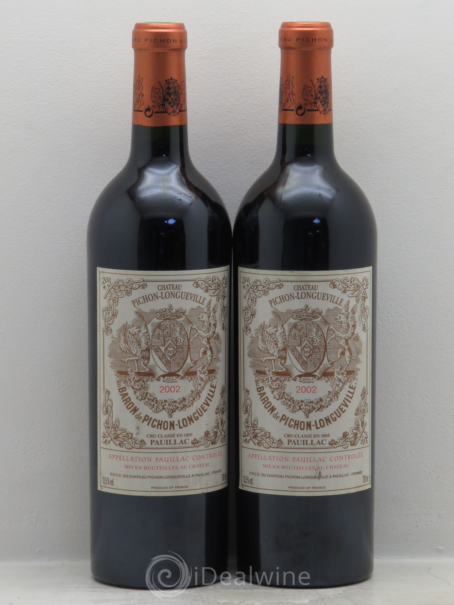 Pichon Longueville Baron 2ème Grand Cru Classé 2002 - Lot de 2 bouteilles - 0