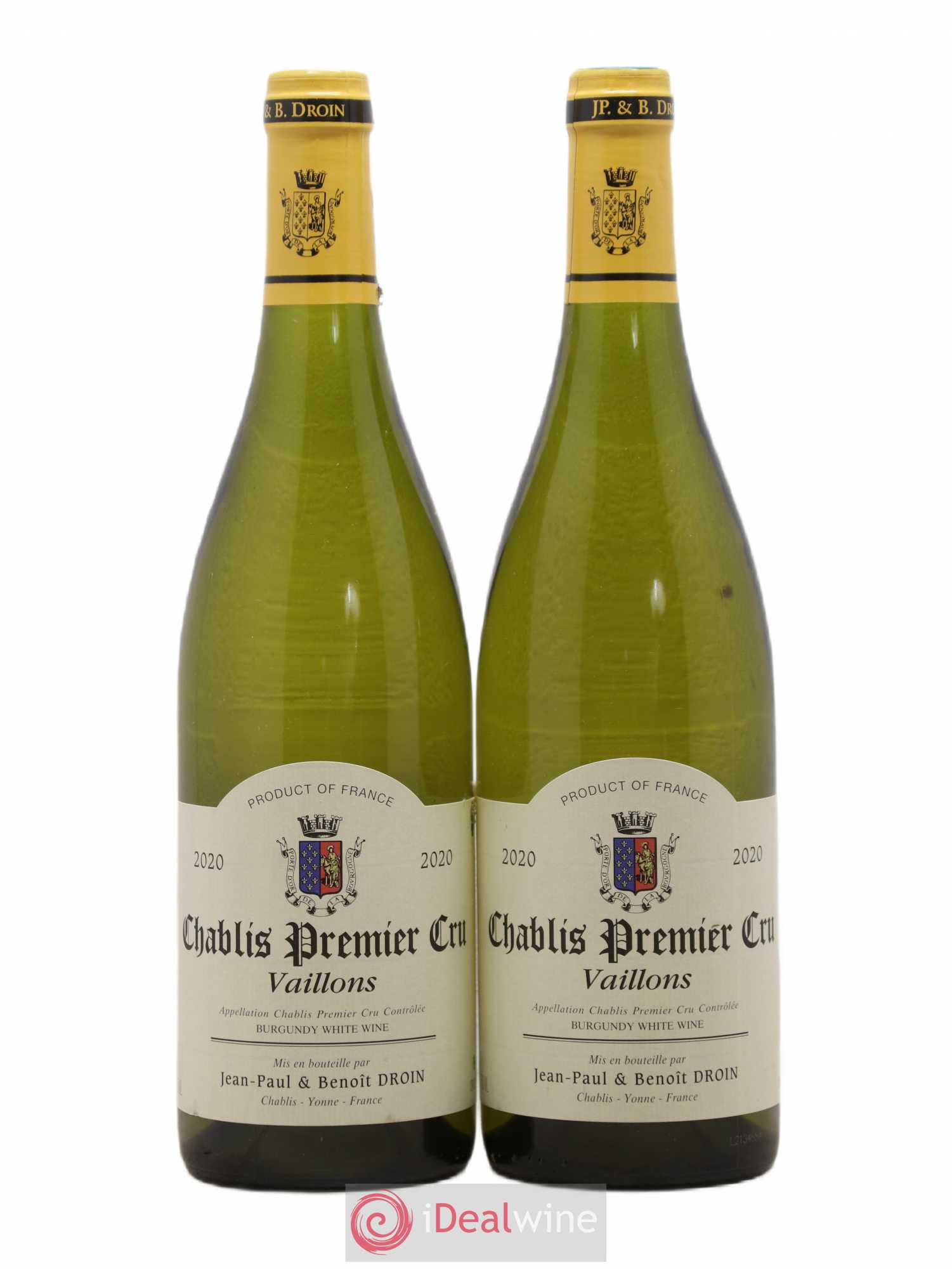 Chablis 1er Cru Vaillons Jean-Paul & Benoît Droin (Domaine) 2020 - Lot de 2 bouteilles - 0