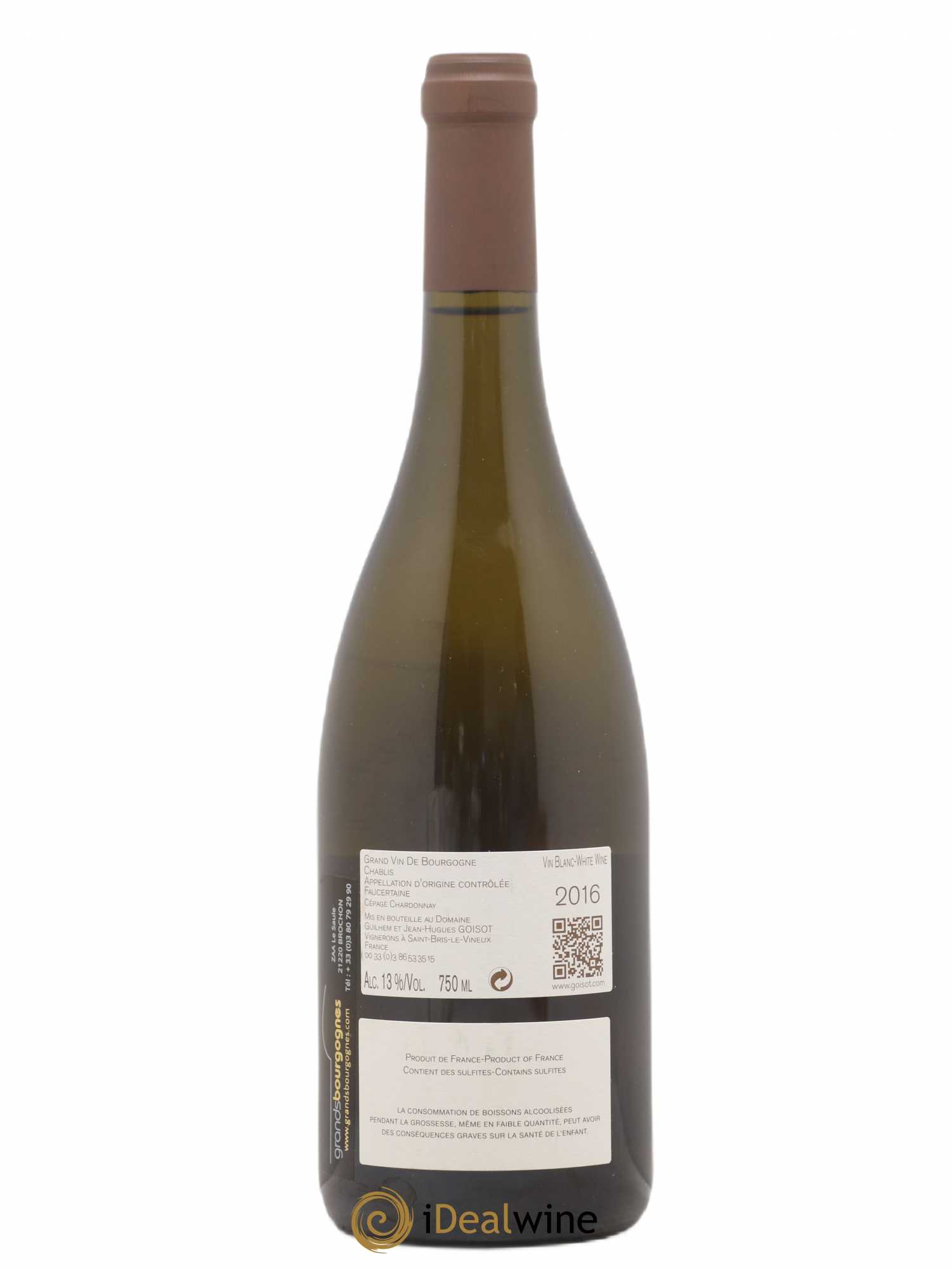 Chablis Faucertaine Domaine Goisot 2016 - Lot of 1 bottle - 1