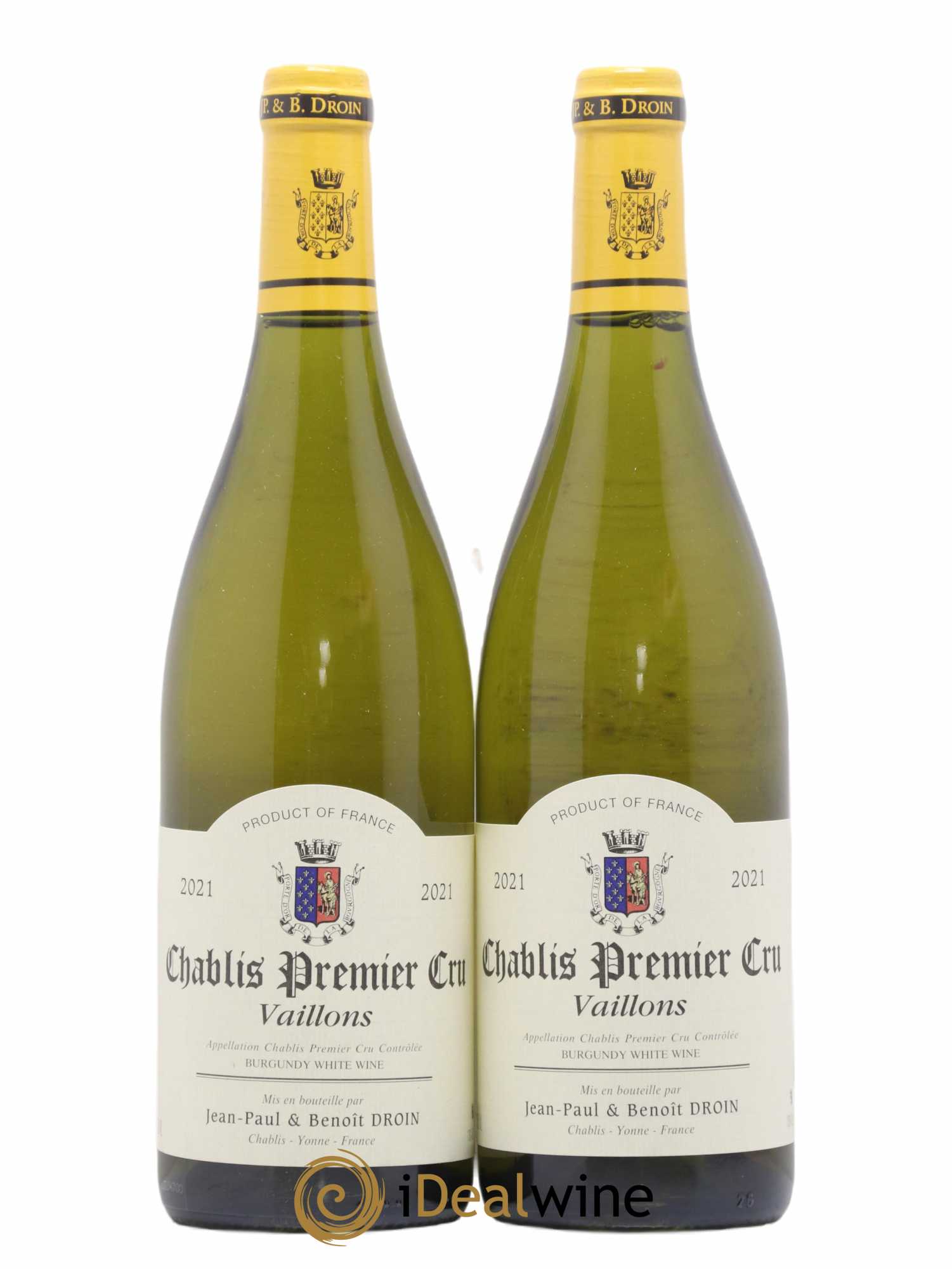 Chablis 1er Cru Vaillons Jean-Paul & Benoît Droin (Domaine) 2021 - Lot de 2 bouteilles - 0