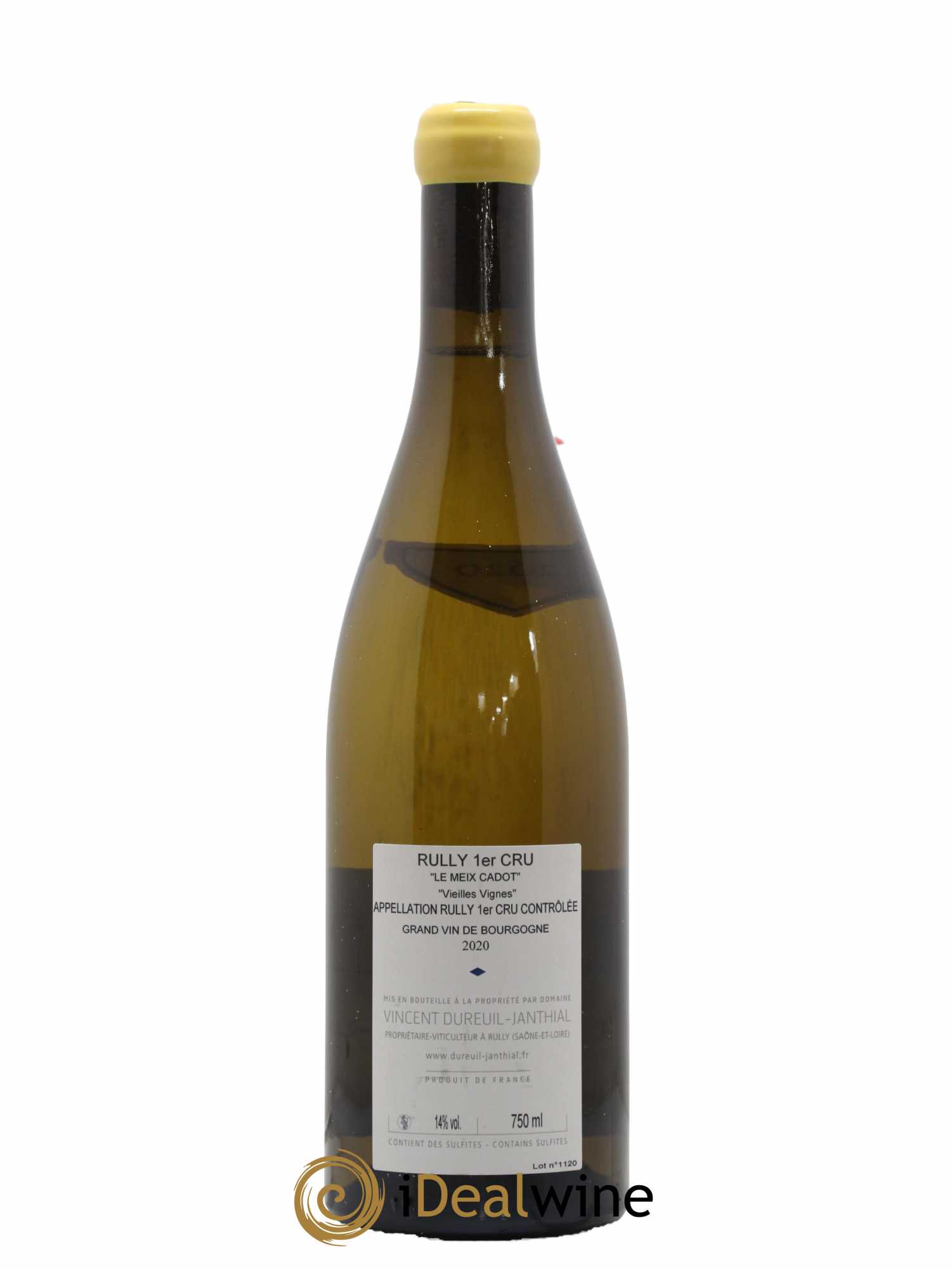 Rully 1er Cru Le Meix Cadot Vieilles Vignes Vincent Dureuil-Janthial 2020 - Lot de 1 bouteille - 1