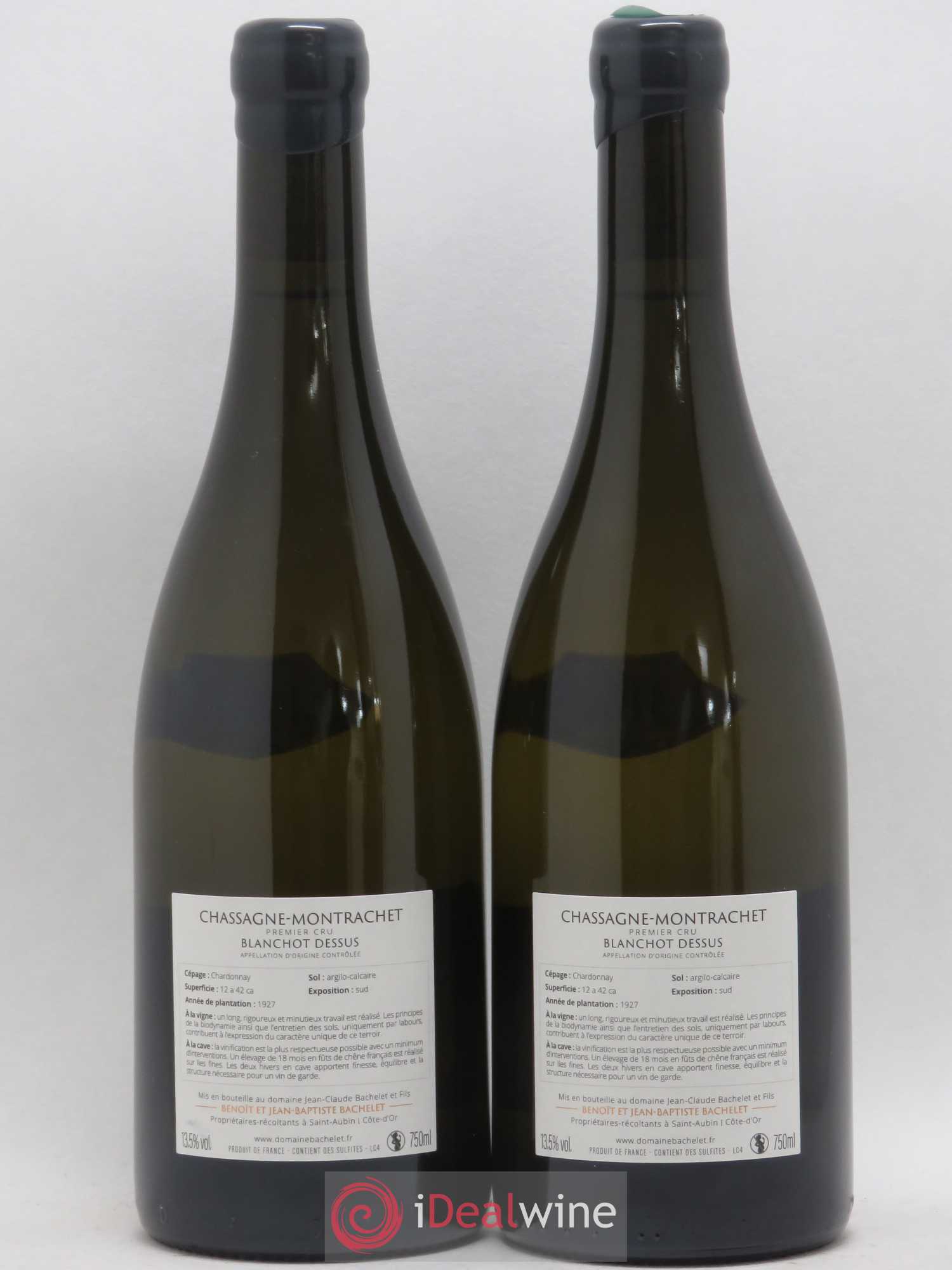 Chassagne-Montrachet 1er Cru Blanchot Dessus Jean-Claude Bachelet (Domaine) 2018 - Lot de 2 bouteilles - 1