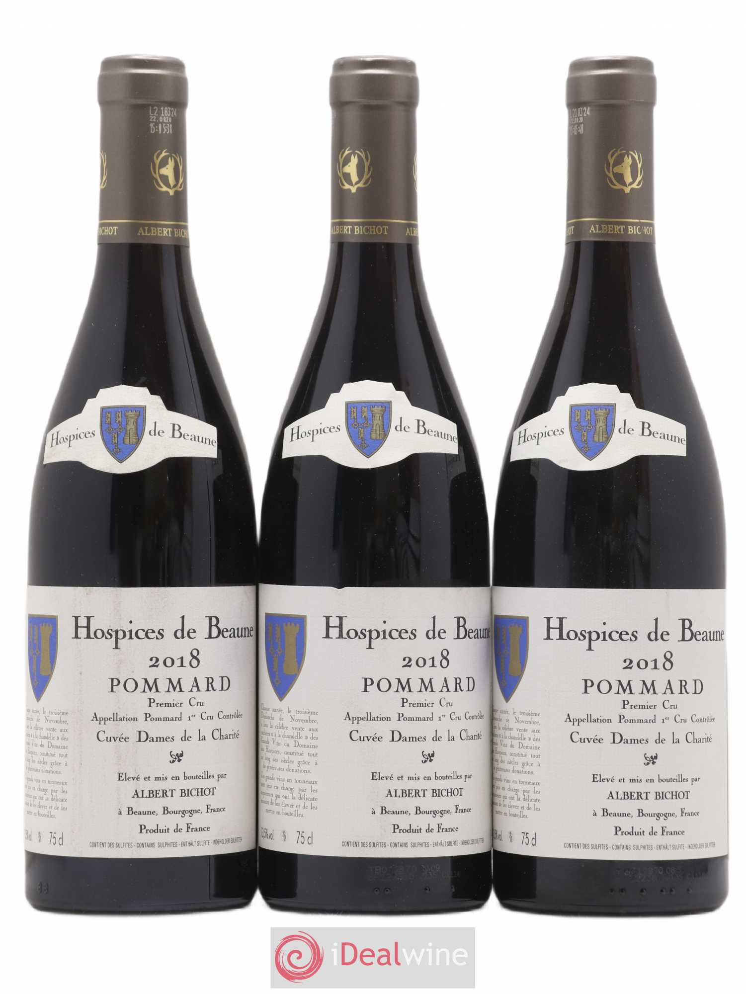 Pommard 1er Cru Cuvee Dames De La Charité Hospices de Beaune Albert Bichot 2018 - Posten von 3 Flaschen - 0