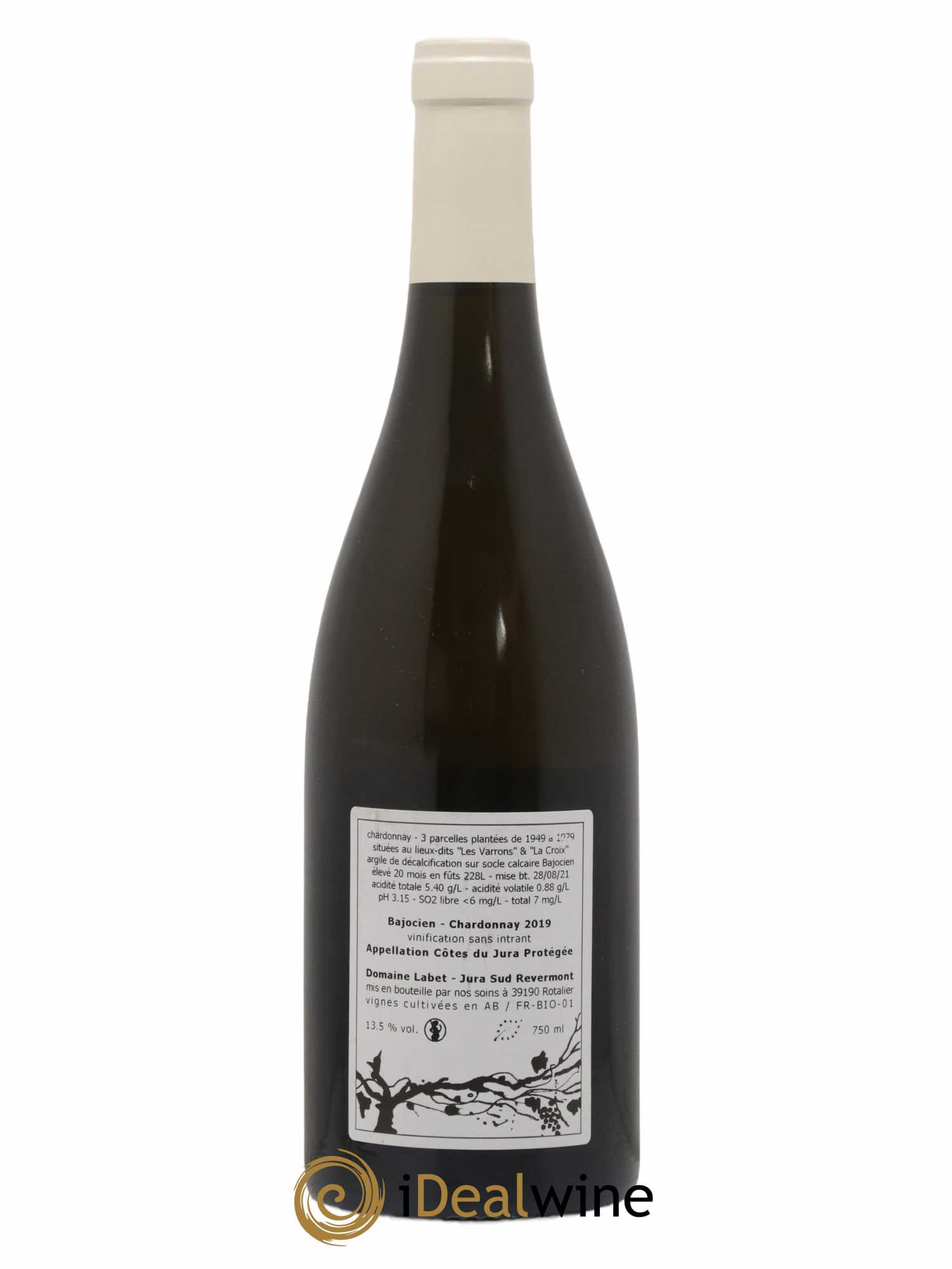Côtes du Jura Chardonnay Bajocien Romain - Julien - Charline Labet 2019 - Lot de 1 bouteille - 1
