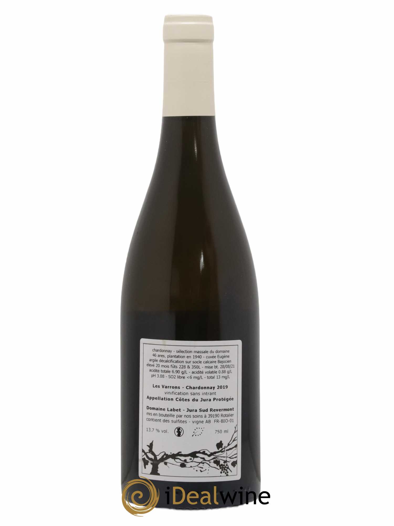Côtes du Jura Chardonnay Les Varrons Romain - Julien - Charline Labet 2019 - Lot de 1 bouteille - 1