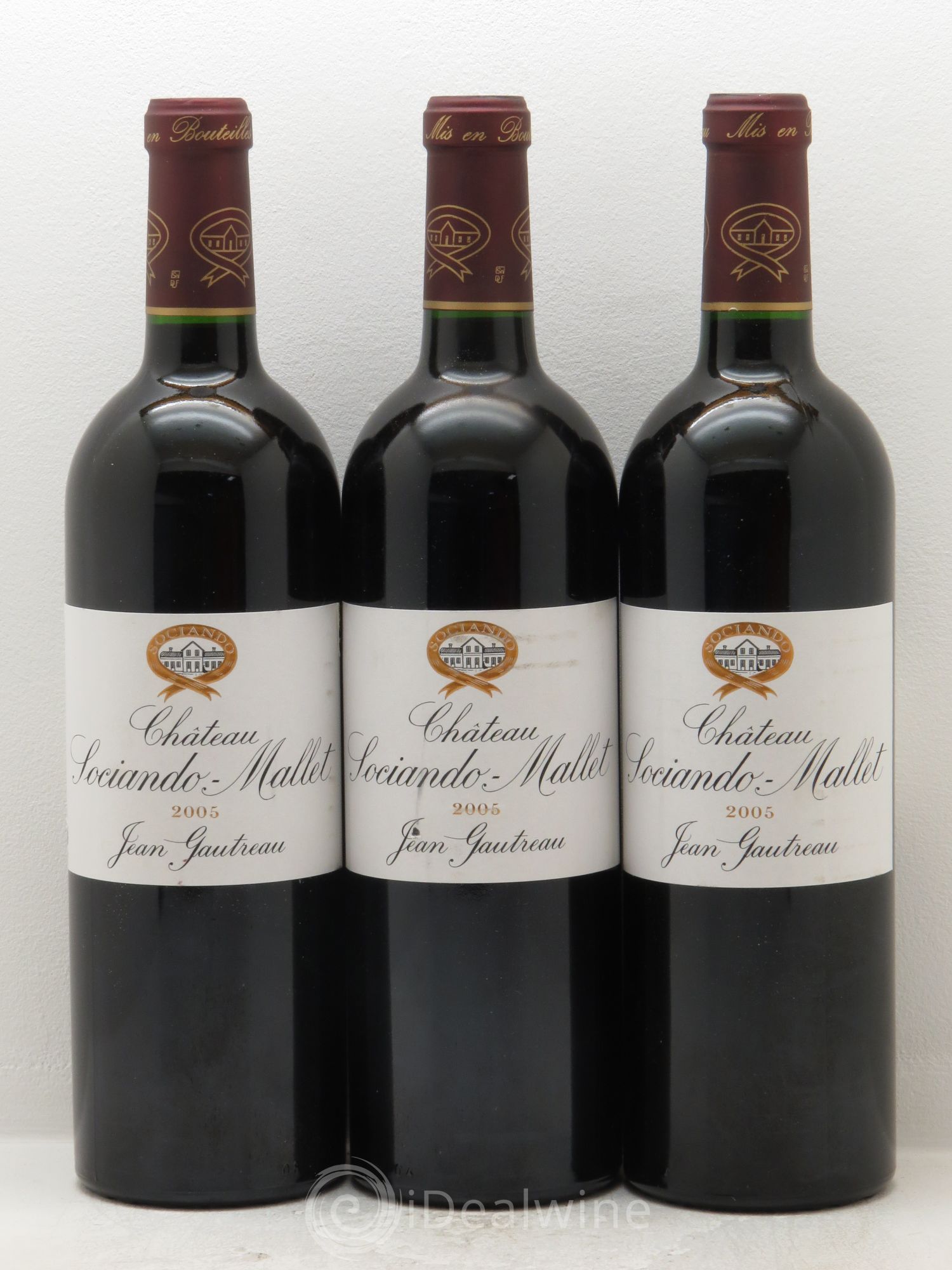 Château Sociando Mallet 2005 - Lot de 3 bouteilles - 0
