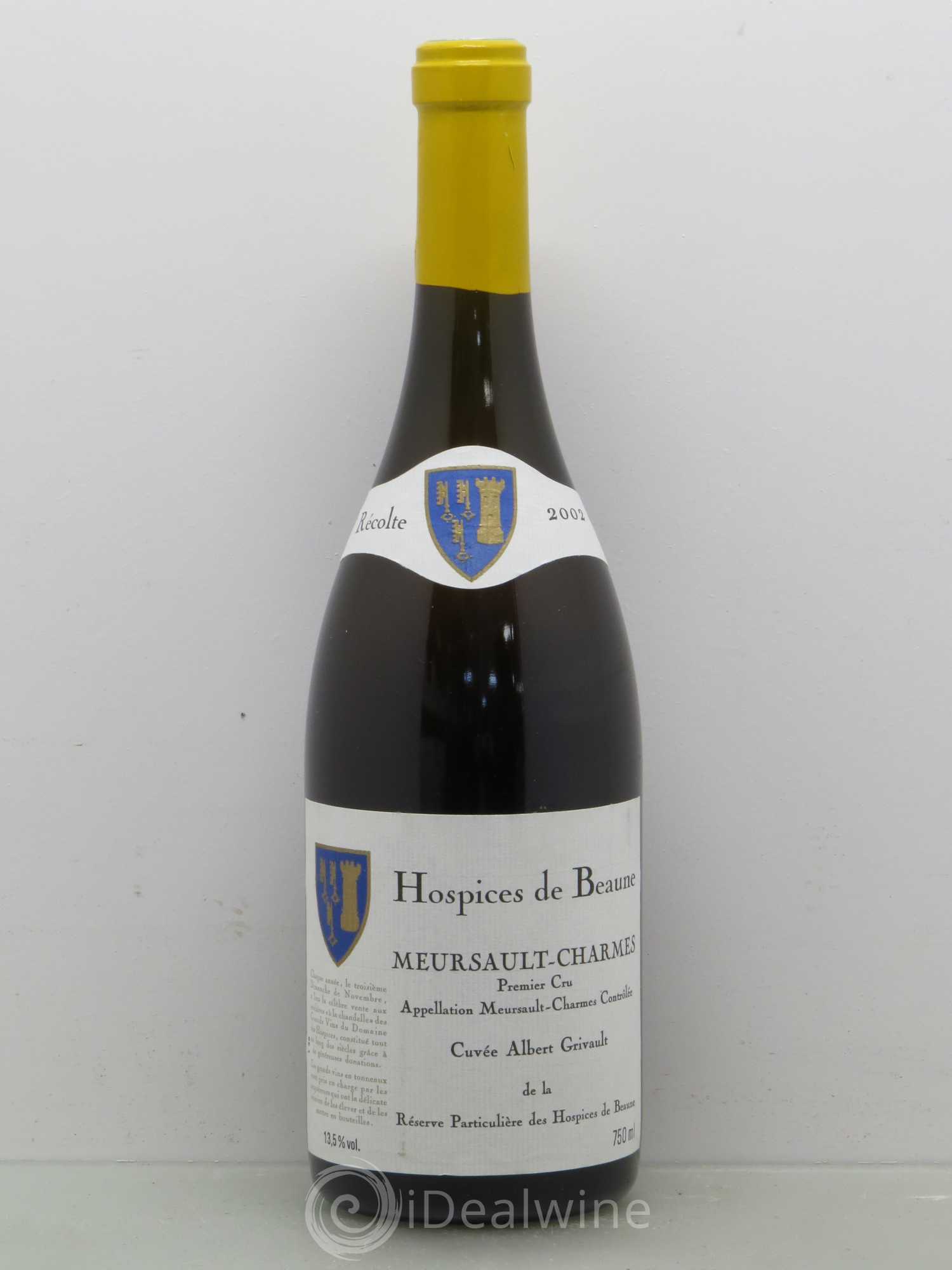Meursault 1er Cru Cuvee Charmes Albert Grivault Hospices De Beaune 2002 - Posten von 1 Flasche - 0