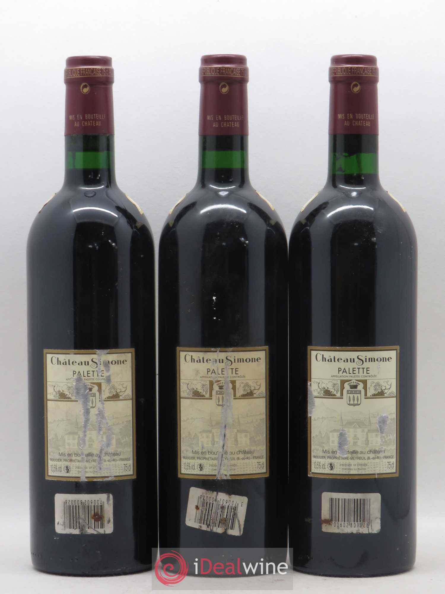 Palette Château Simone Famille Rougier 2007 - Lot de 3 bouteilles - 1