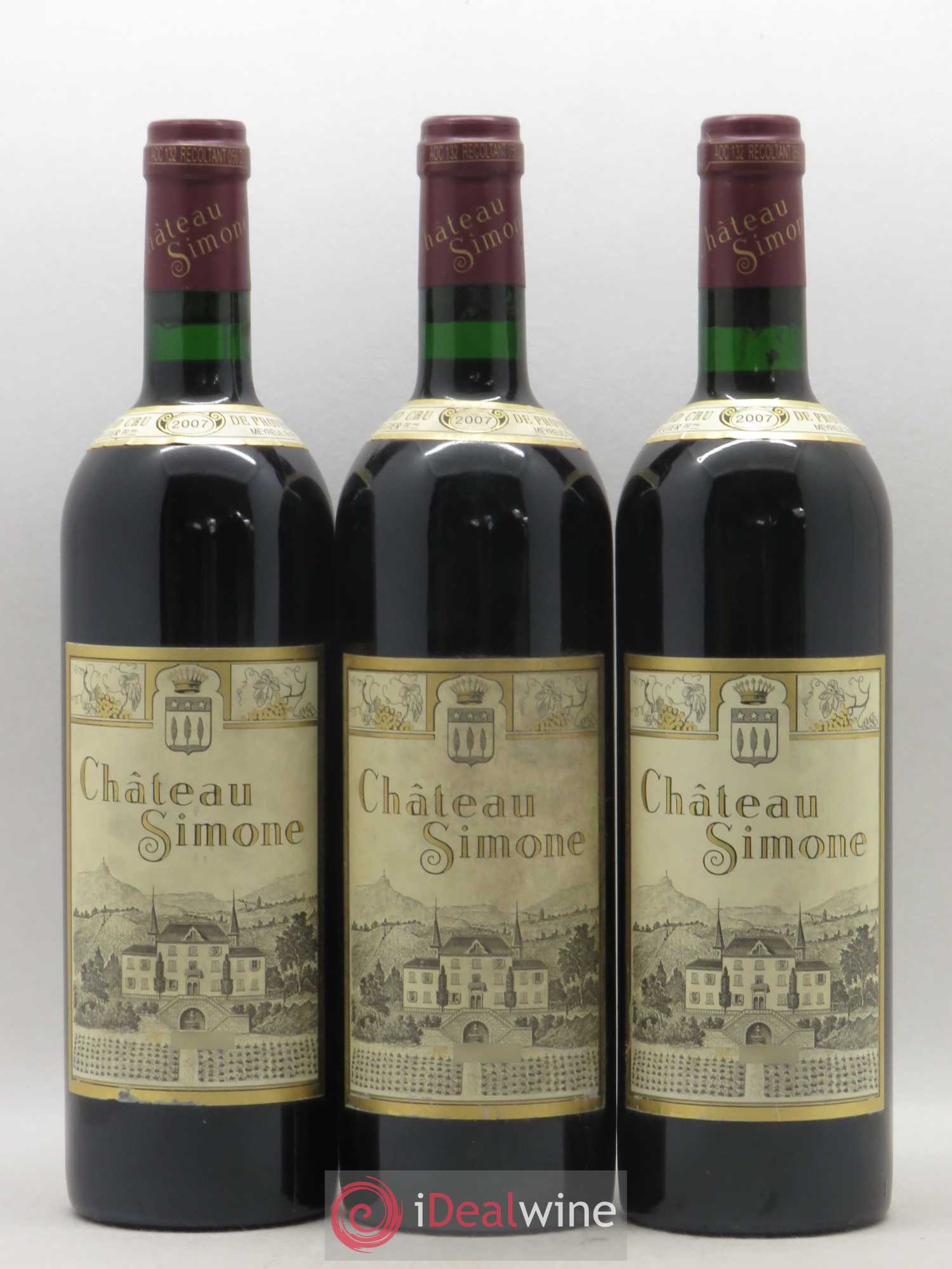 Palette Château Simone Famille Rougier 2007 - Lot de 3 bouteilles - 0