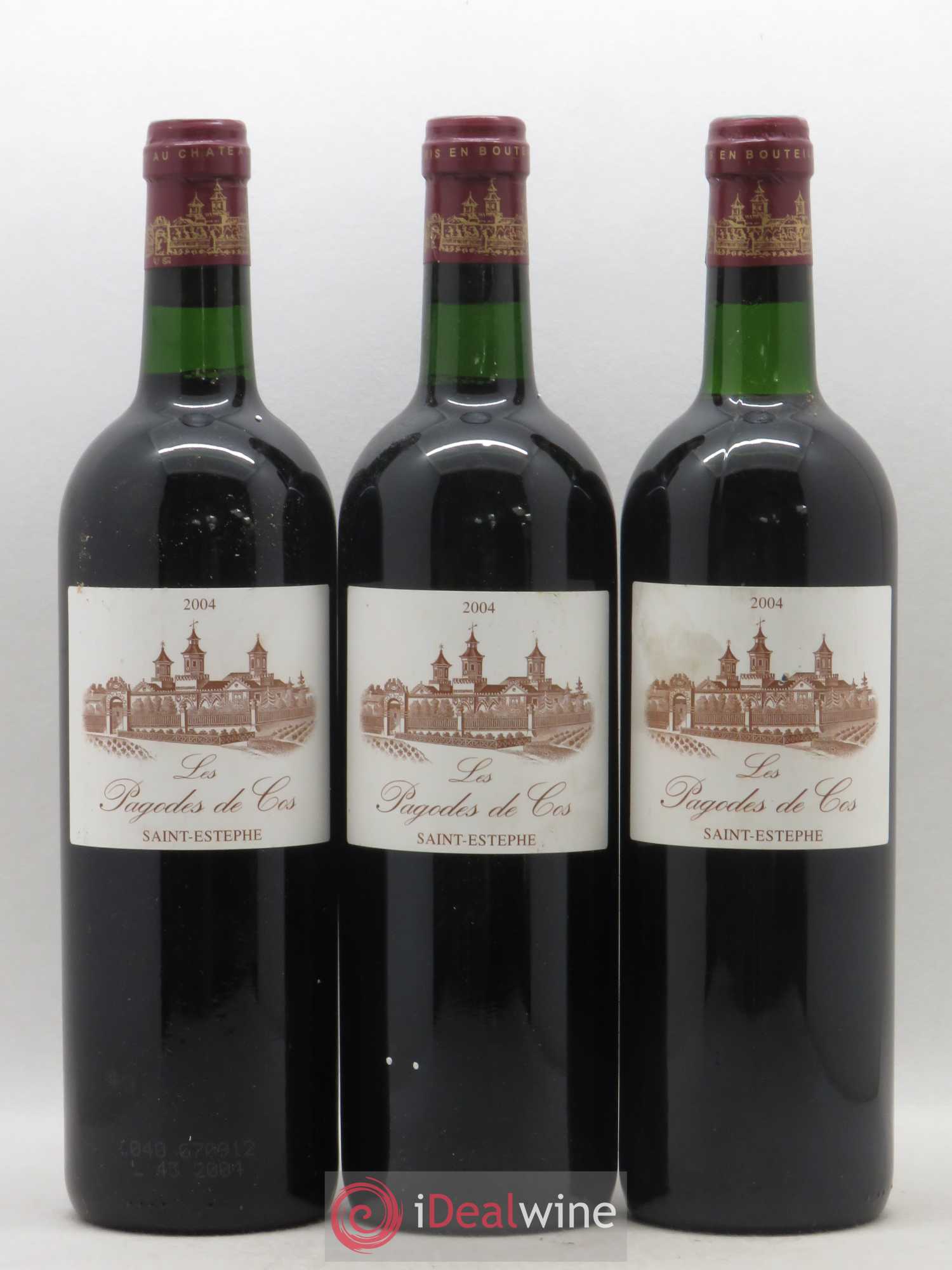 Les Pagodes de Cos Second Vin 2004 - Posten von 3 Flaschen - 0