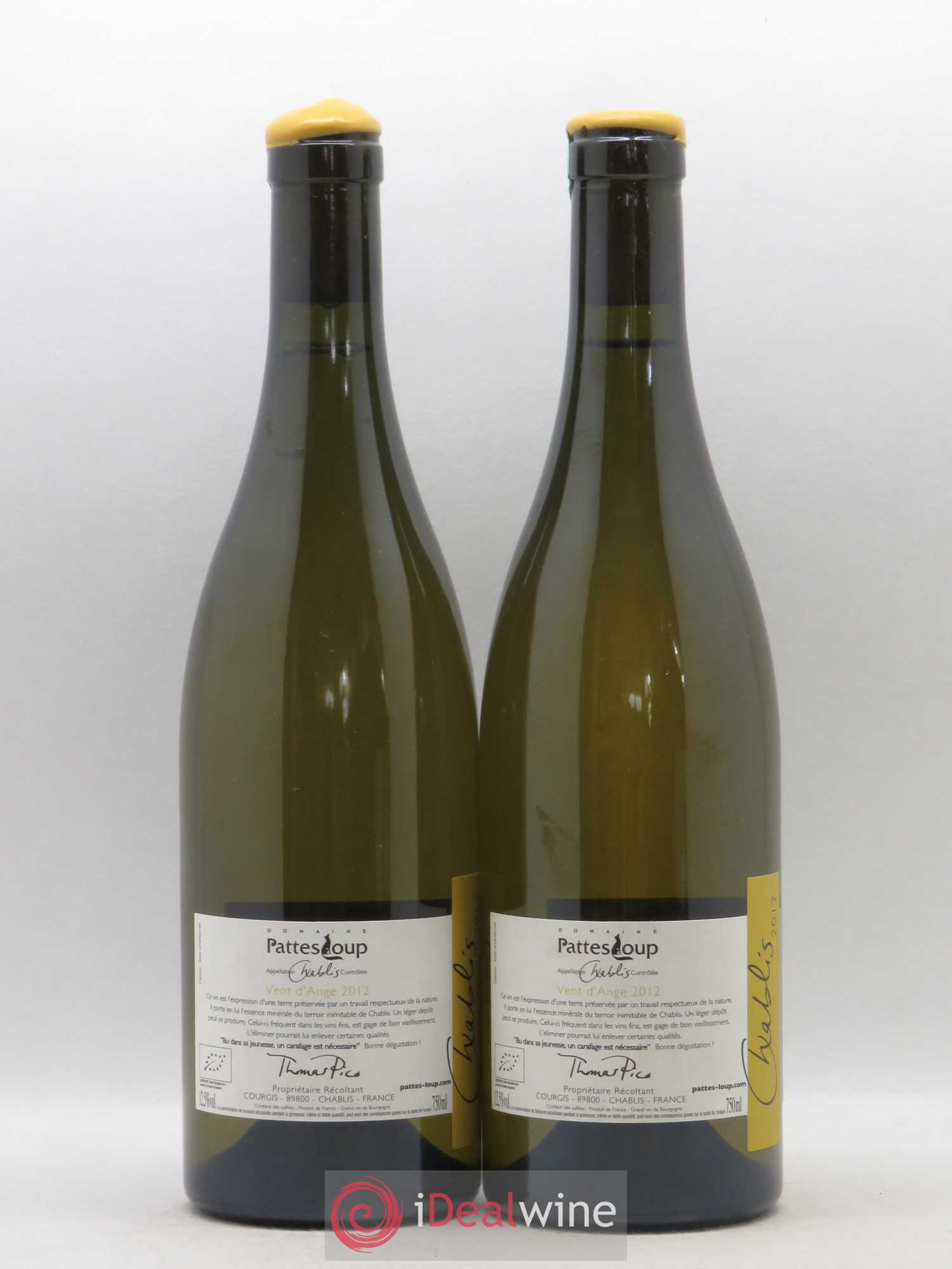 Chablis Vent d'Ange Pattes Loup (Domaine) 2012 - Lot de 2 bouteilles - 1