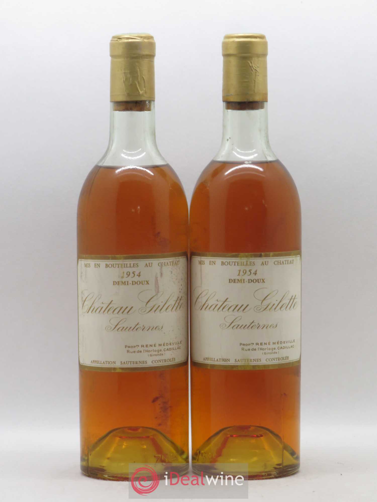 Château Gilette 1954 - Lotto di 2 bottiglie - 0