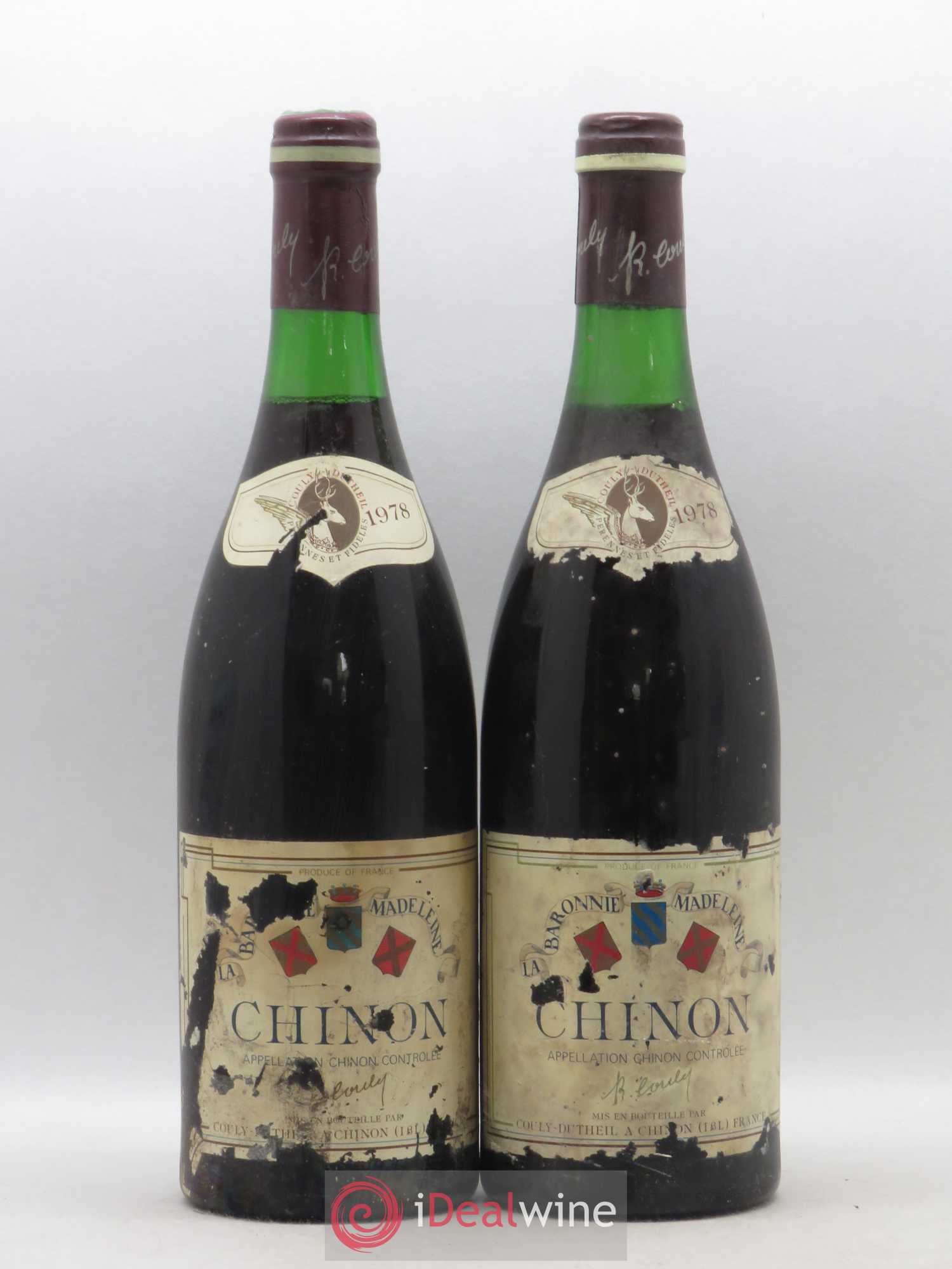 Chinon La Baronnie Madeleine Couly Dutheil 1978 - Posten von 2 Flaschen - 0