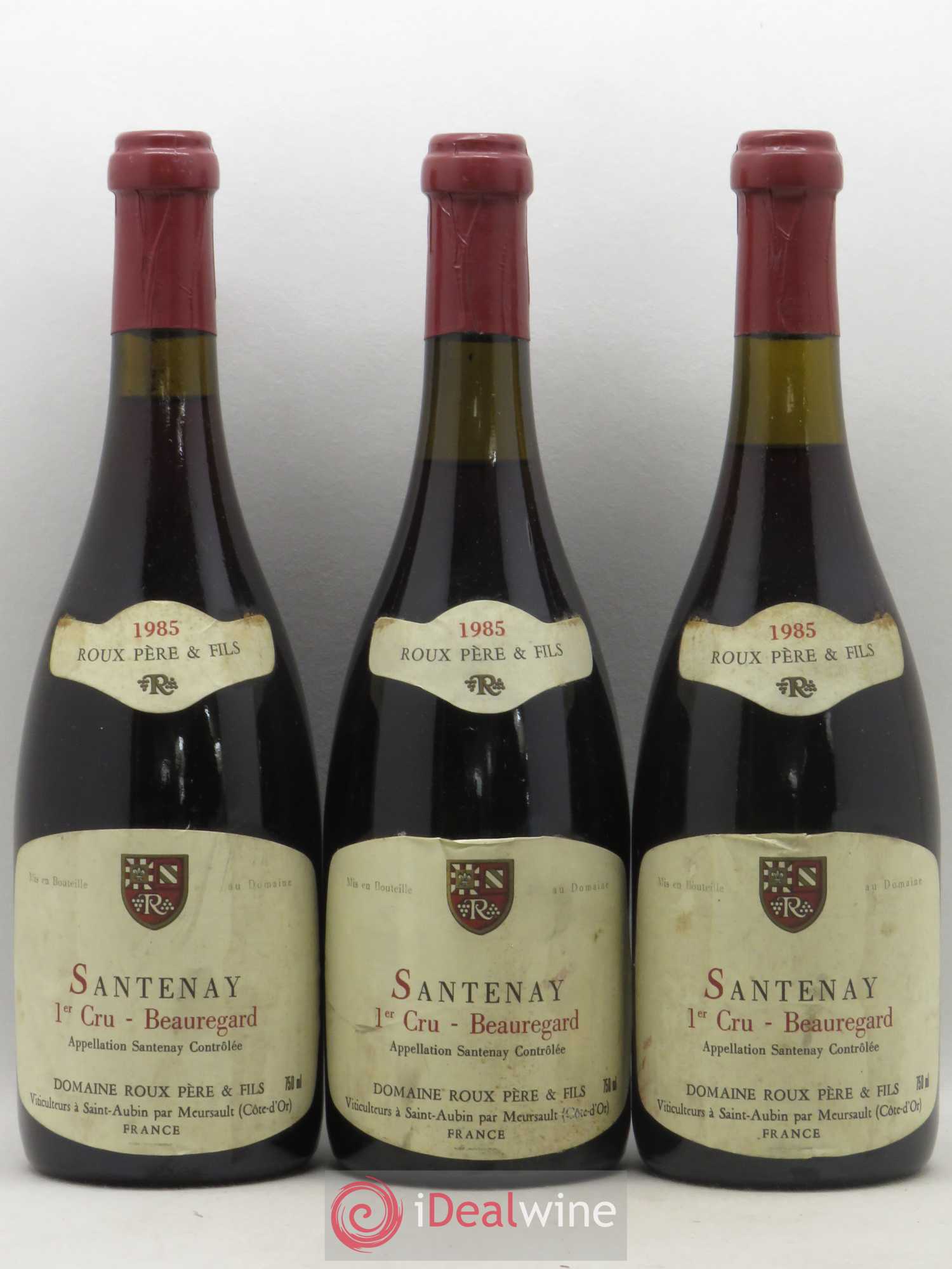 Santenay 1er Cru Beauregard Domaine Roux Pere & Fils 1985 - Lot de 3 bouteilles - 0