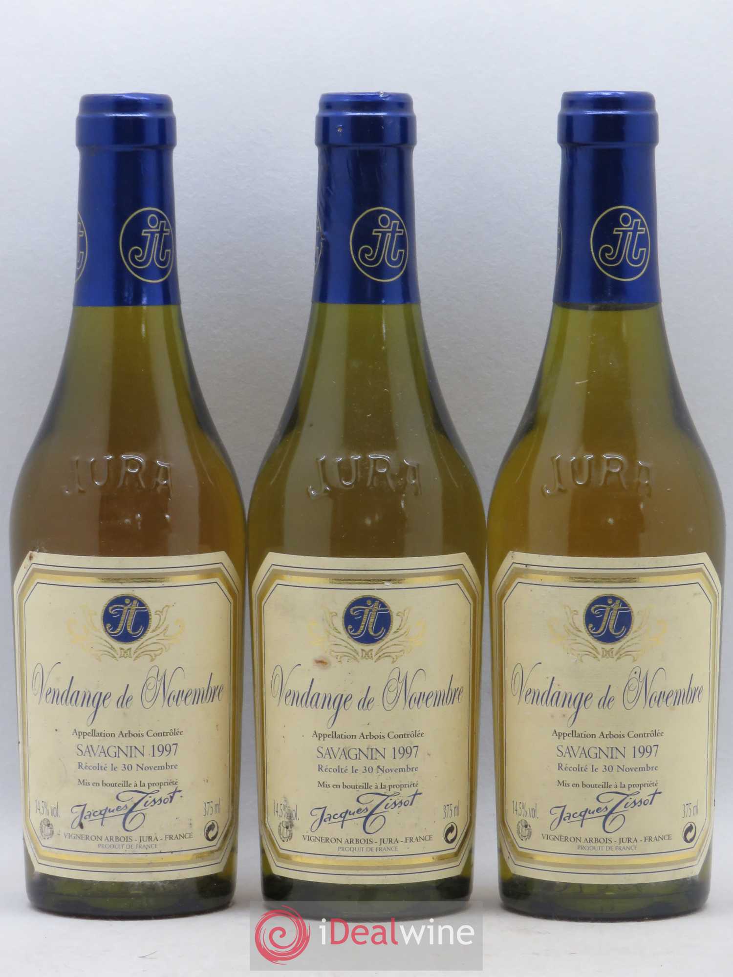 Arbois Savagnin Vendanges de Novembre Jacques Tissot 1997 - Posten von 3 Demi-Flaschen - 0