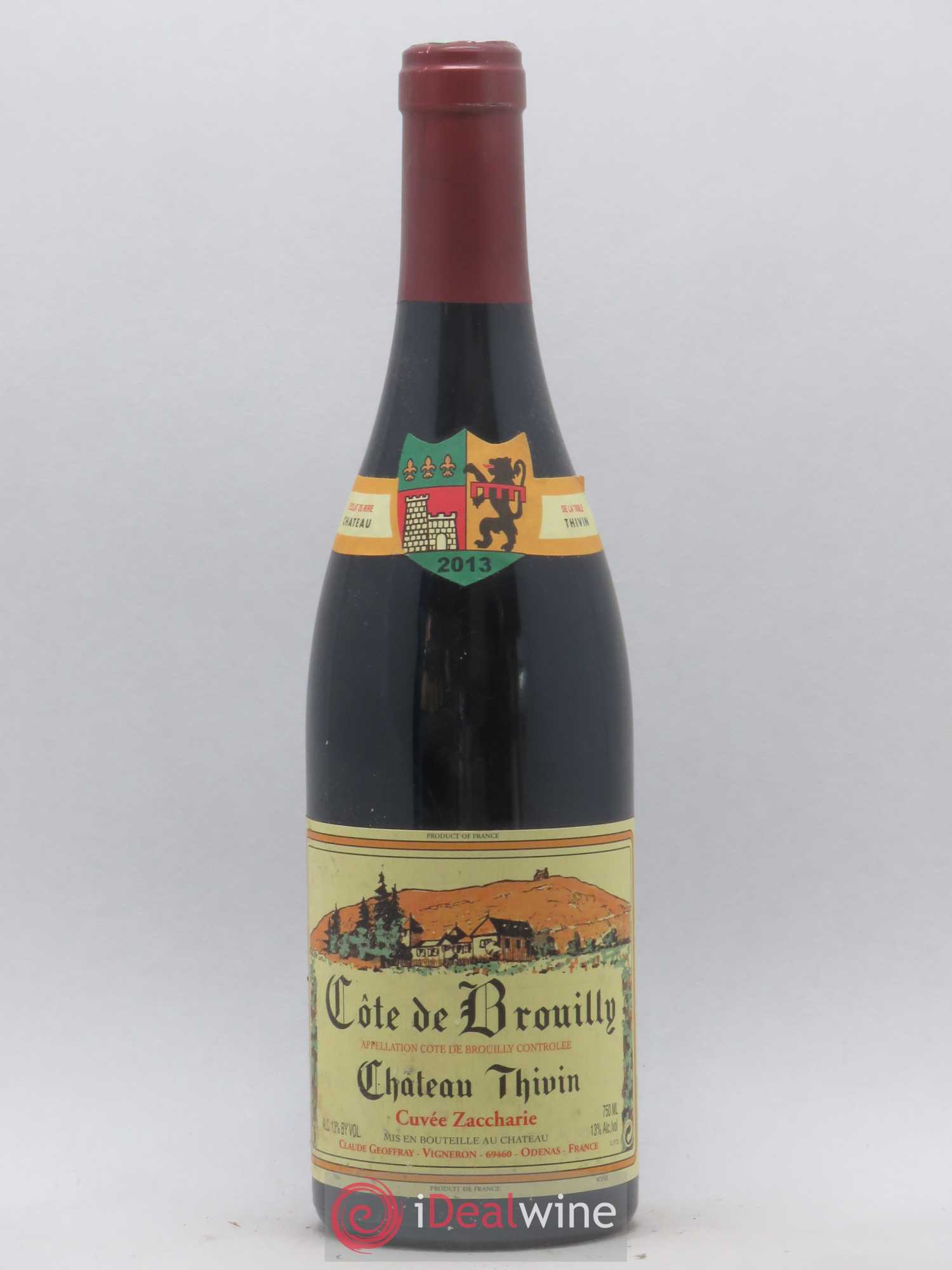 Côte de Brouilly Cuvée Zaccharie Château Thivin 2013 - Lot de 1 bouteille - 0