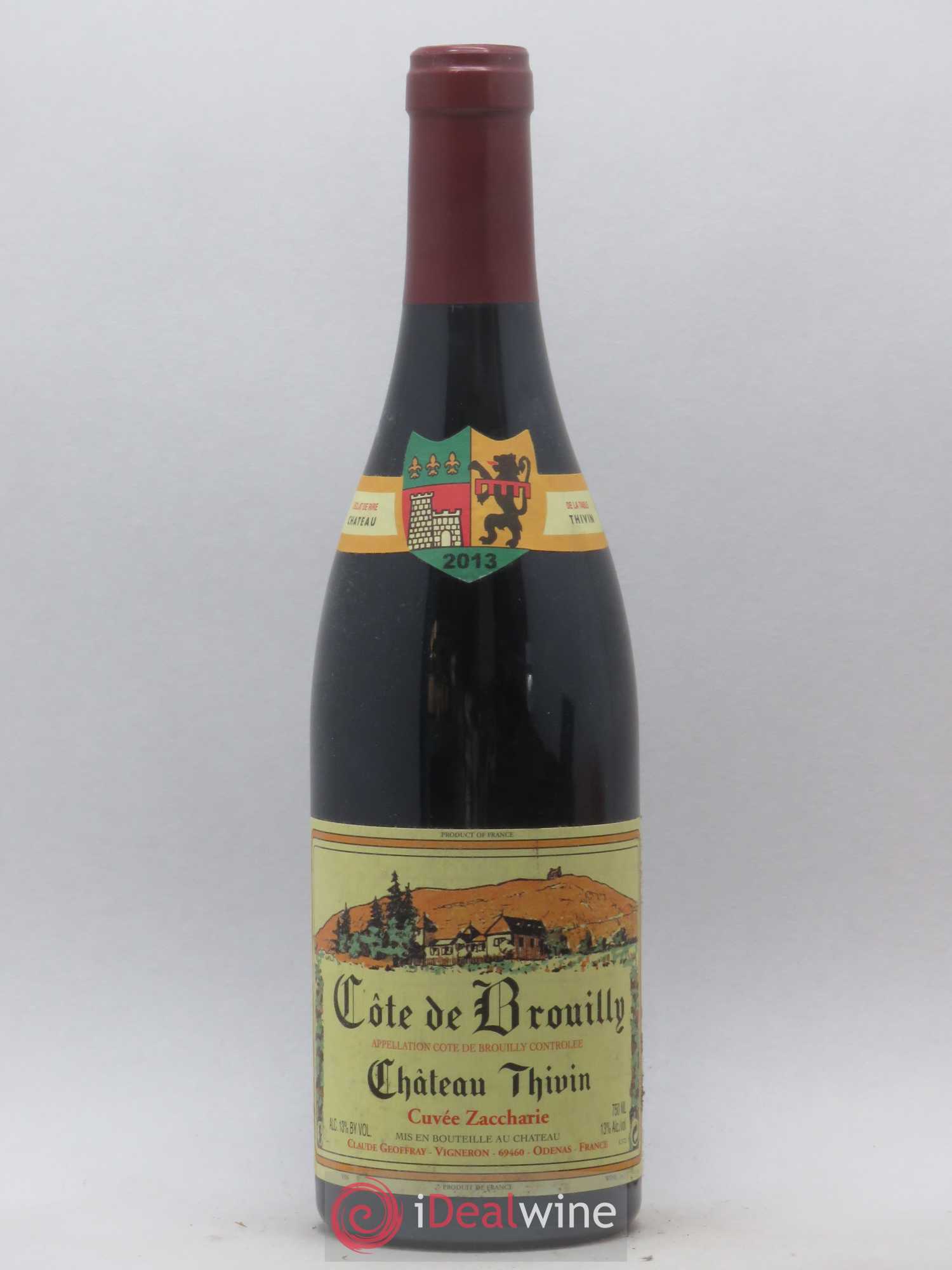 Côte de Brouilly Cuvée Zaccharie Château Thivin 2013 - Lot de 1 bouteille - 0