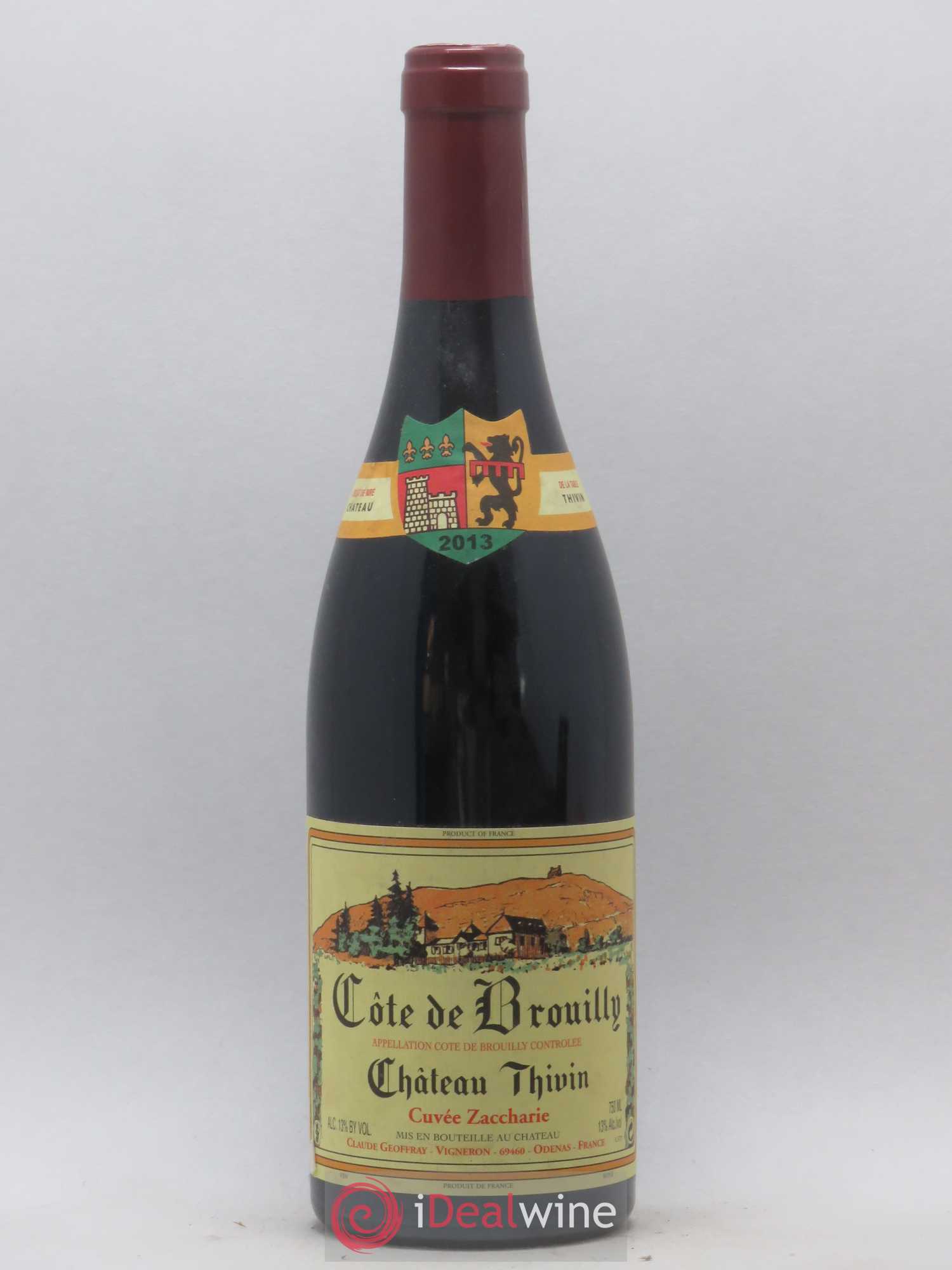 Côte de Brouilly Cuvée Zaccharie Château Thivin 2013 - Lot de 1 bouteille - 0