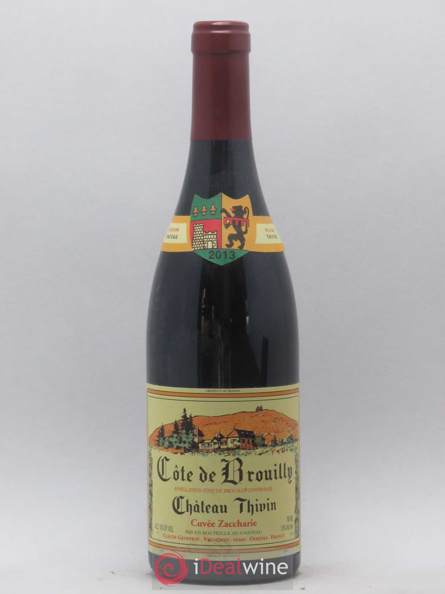 Côte de Brouilly Cuvée Zaccharie Château Thivin 2013 - Lot de 1 bouteille - 0
