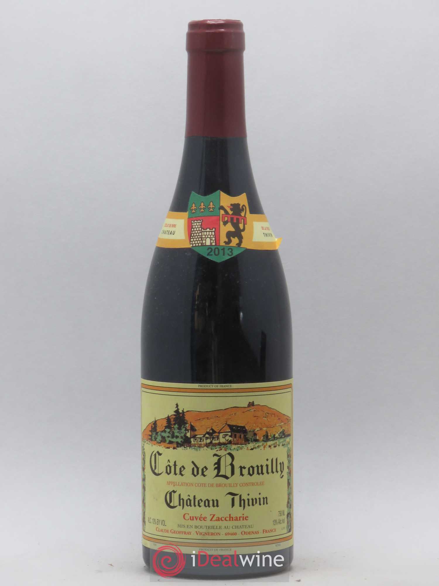 Côte de Brouilly Cuvée Zaccharie Château Thivin 2013 - Lot de 1 bouteille - 0