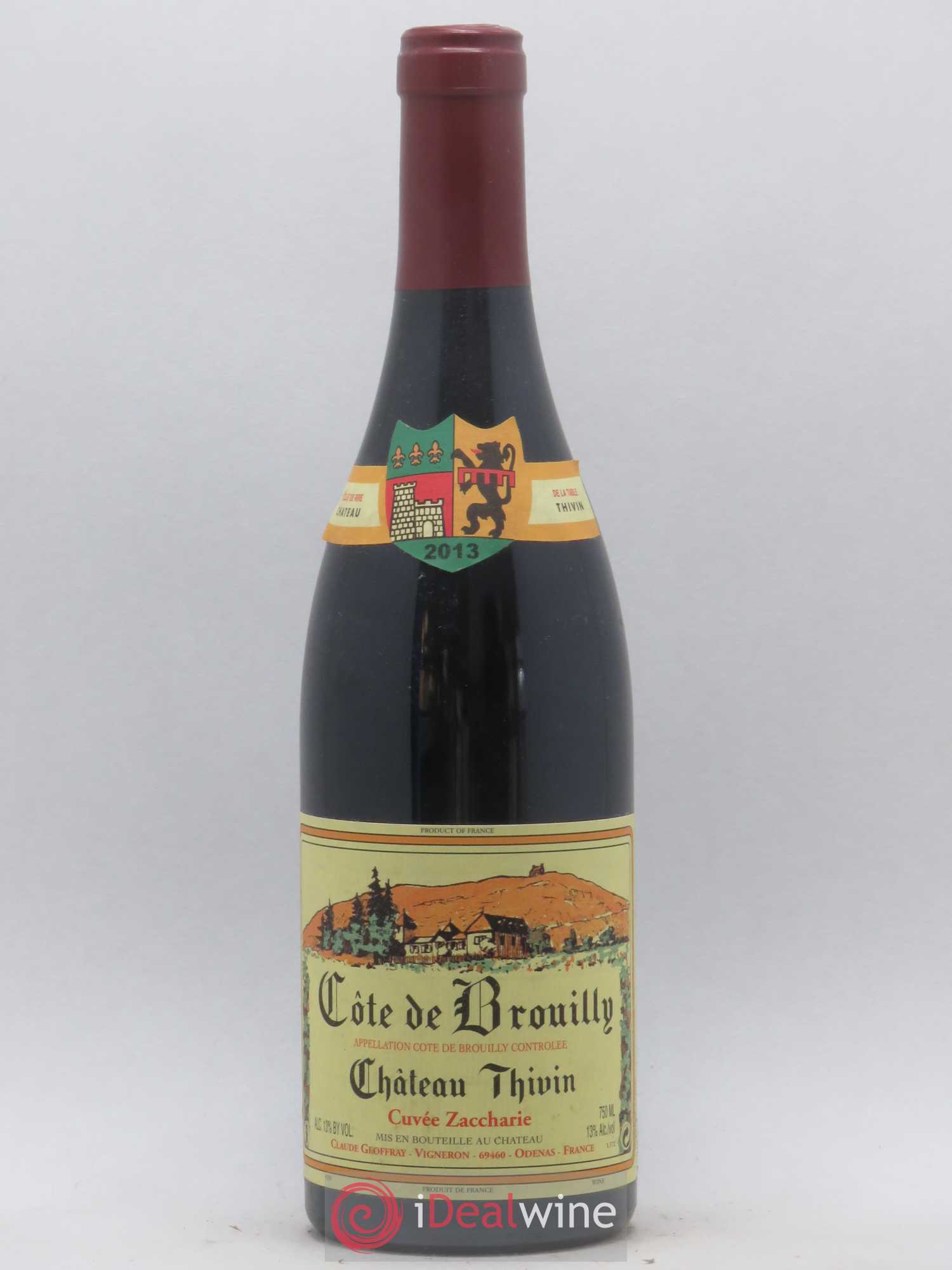 Côte de Brouilly Cuvée Zaccharie Château Thivin 2013 - Lot de 1 bouteille - 0
